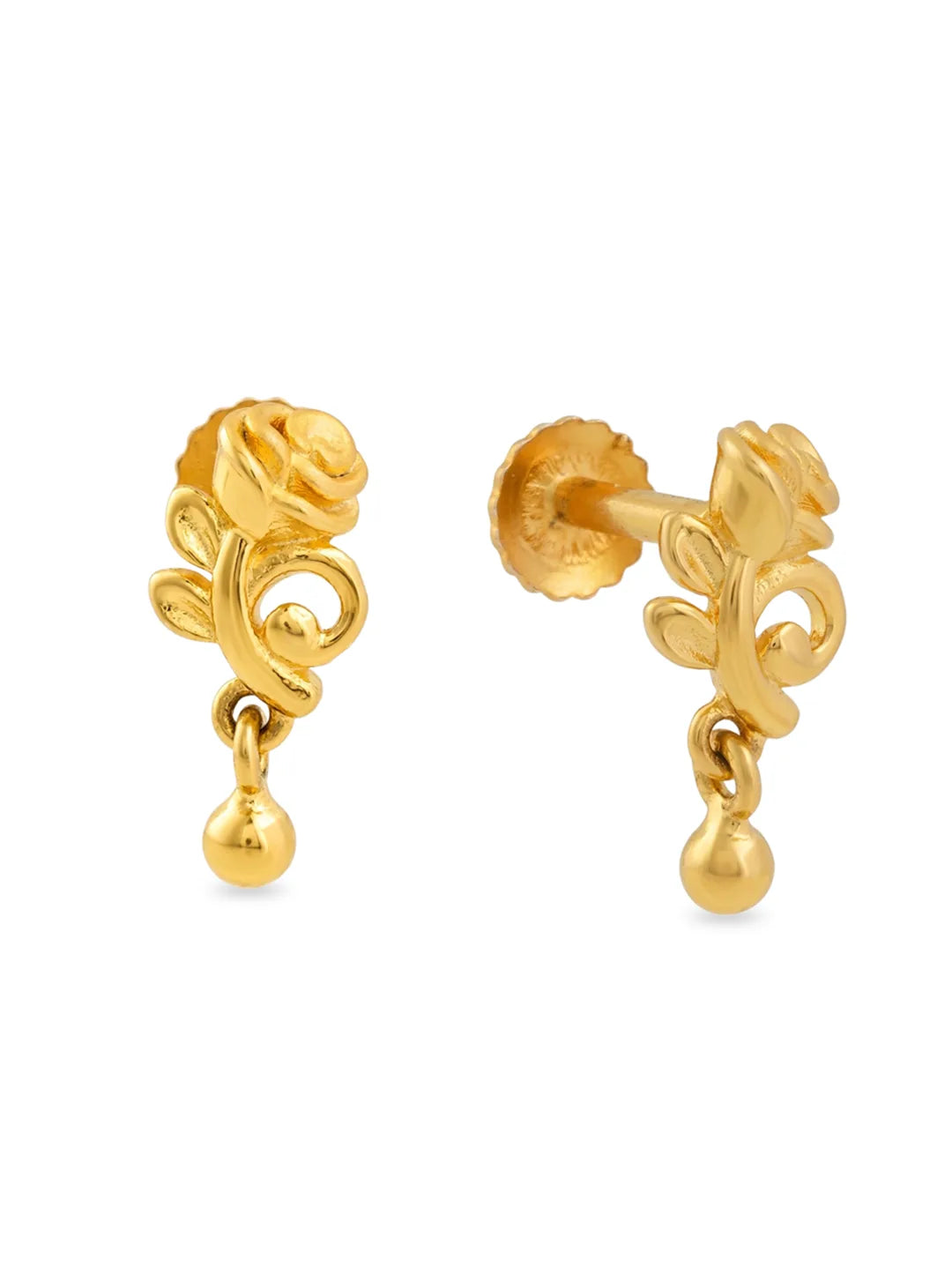 gold plated rose earrings for women
