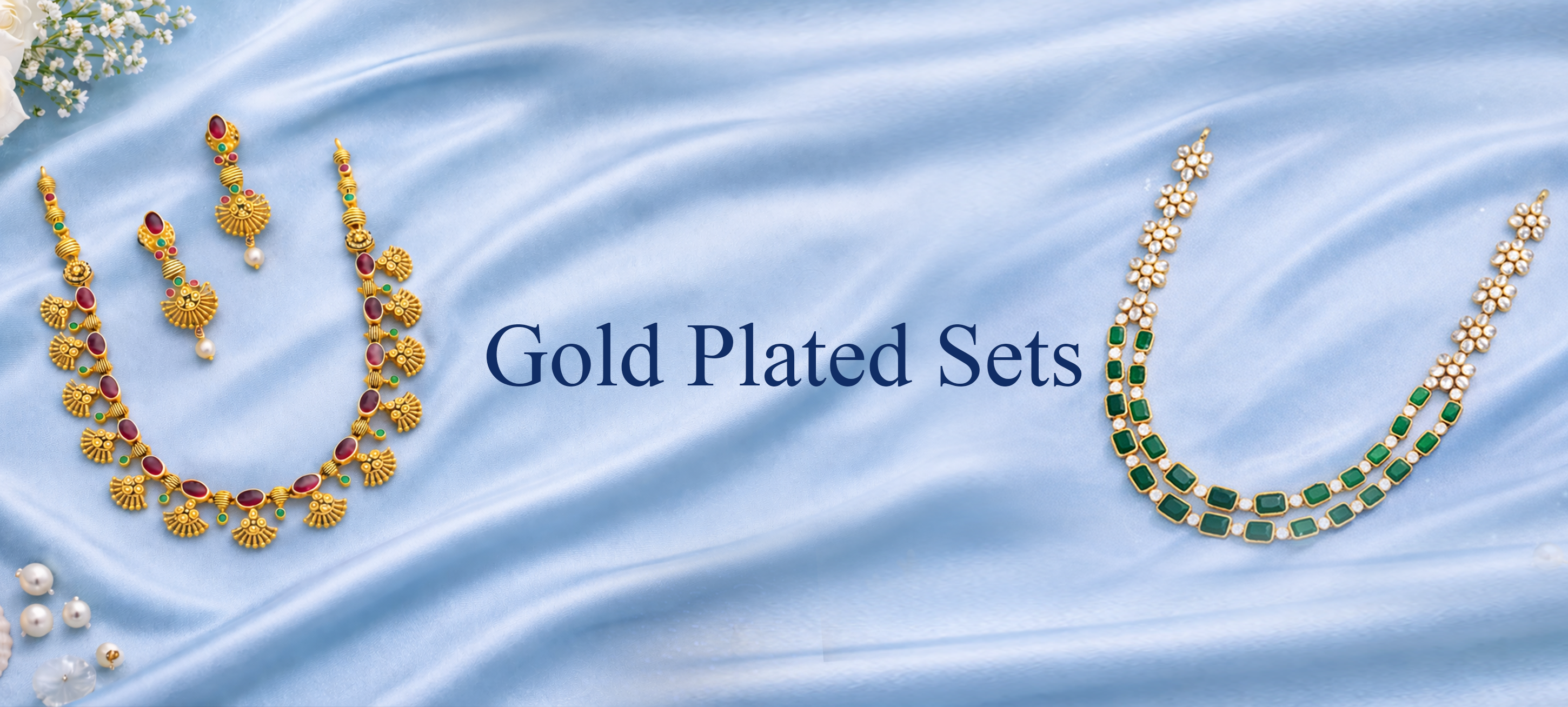 Gold Plated Jewellery Set Collection Banner Mobile