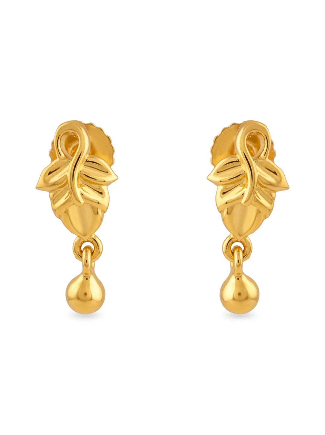 gold plated silver botanical charm earrings
