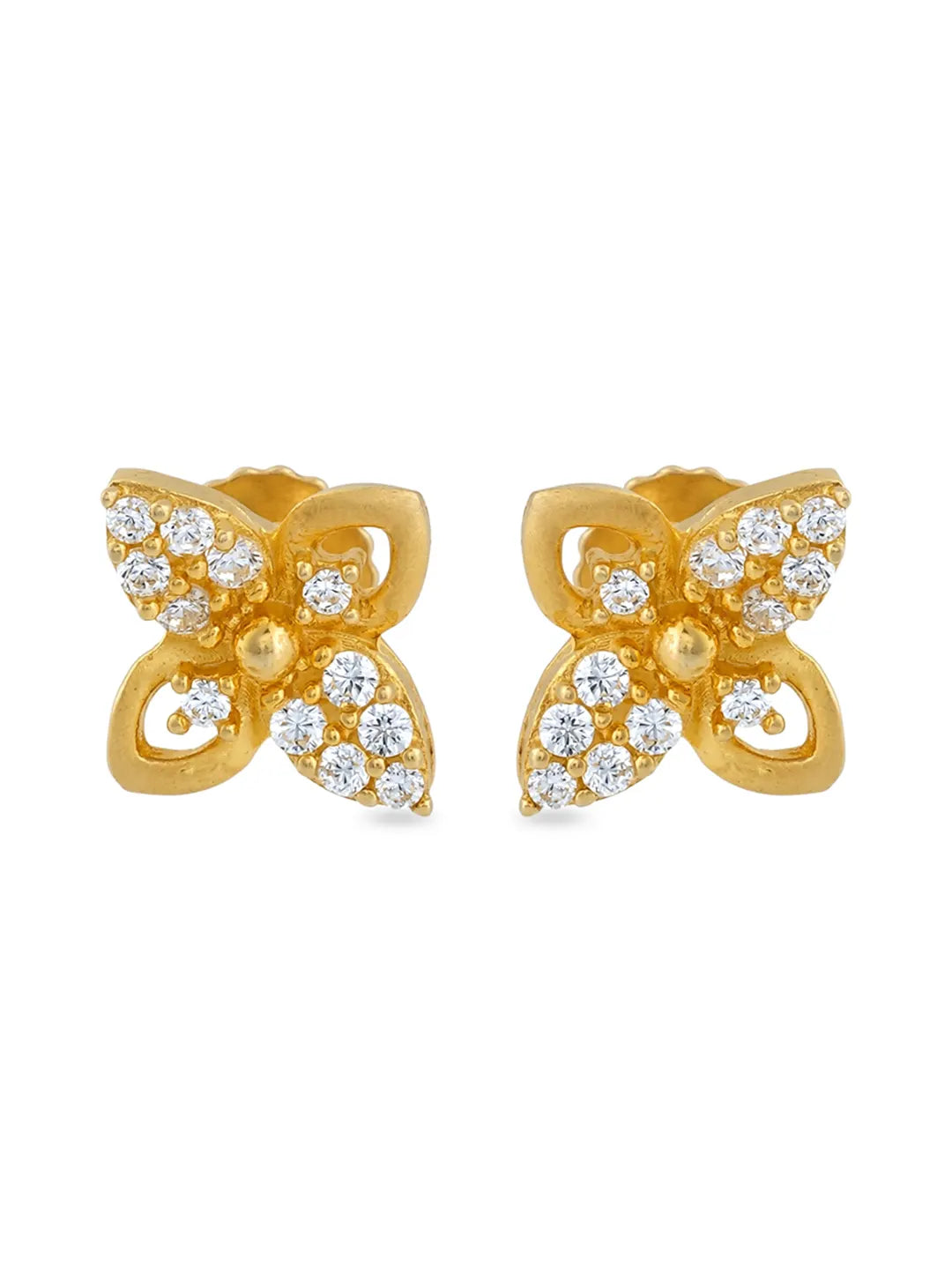 gold plated silver butterfly earrings