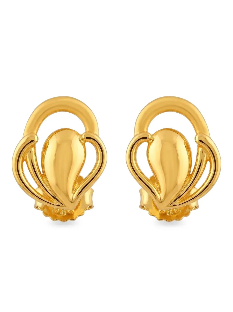 gold plated silver floral stud earrings