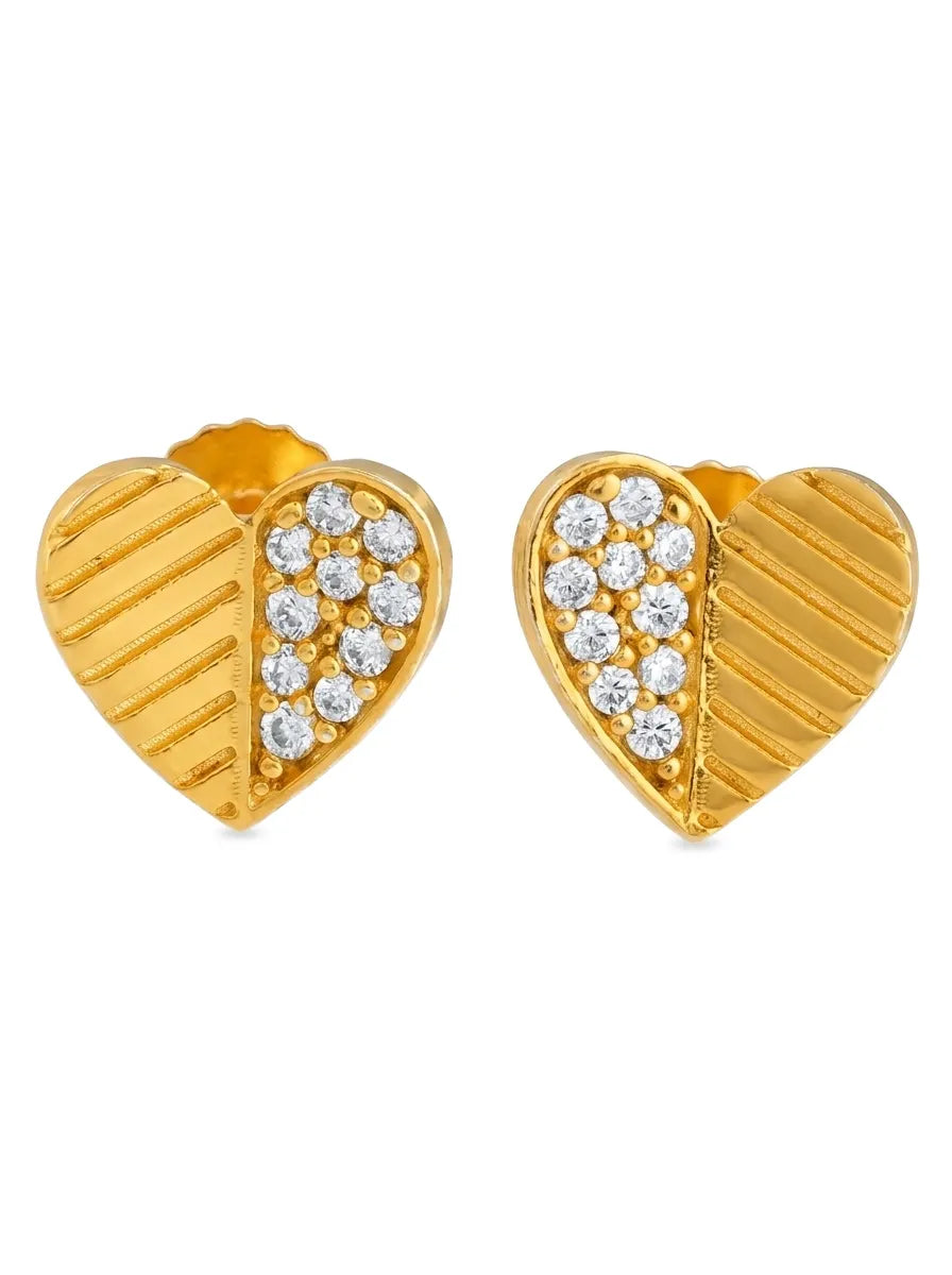 gold plated silver heart earrings