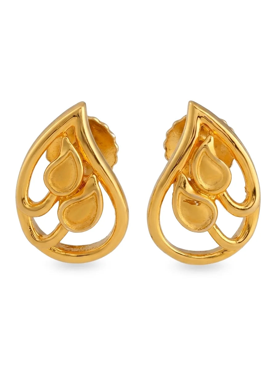 gold plated silver leaf earrings