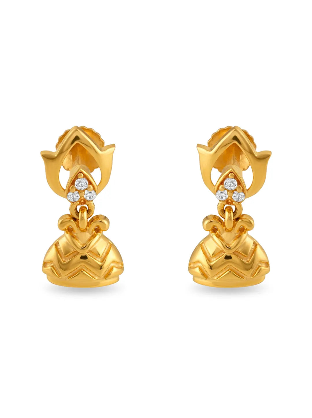 gold plated silver lotus earrings