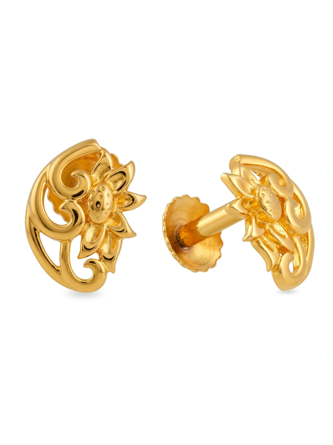 gold plated sterling silver floral earrings