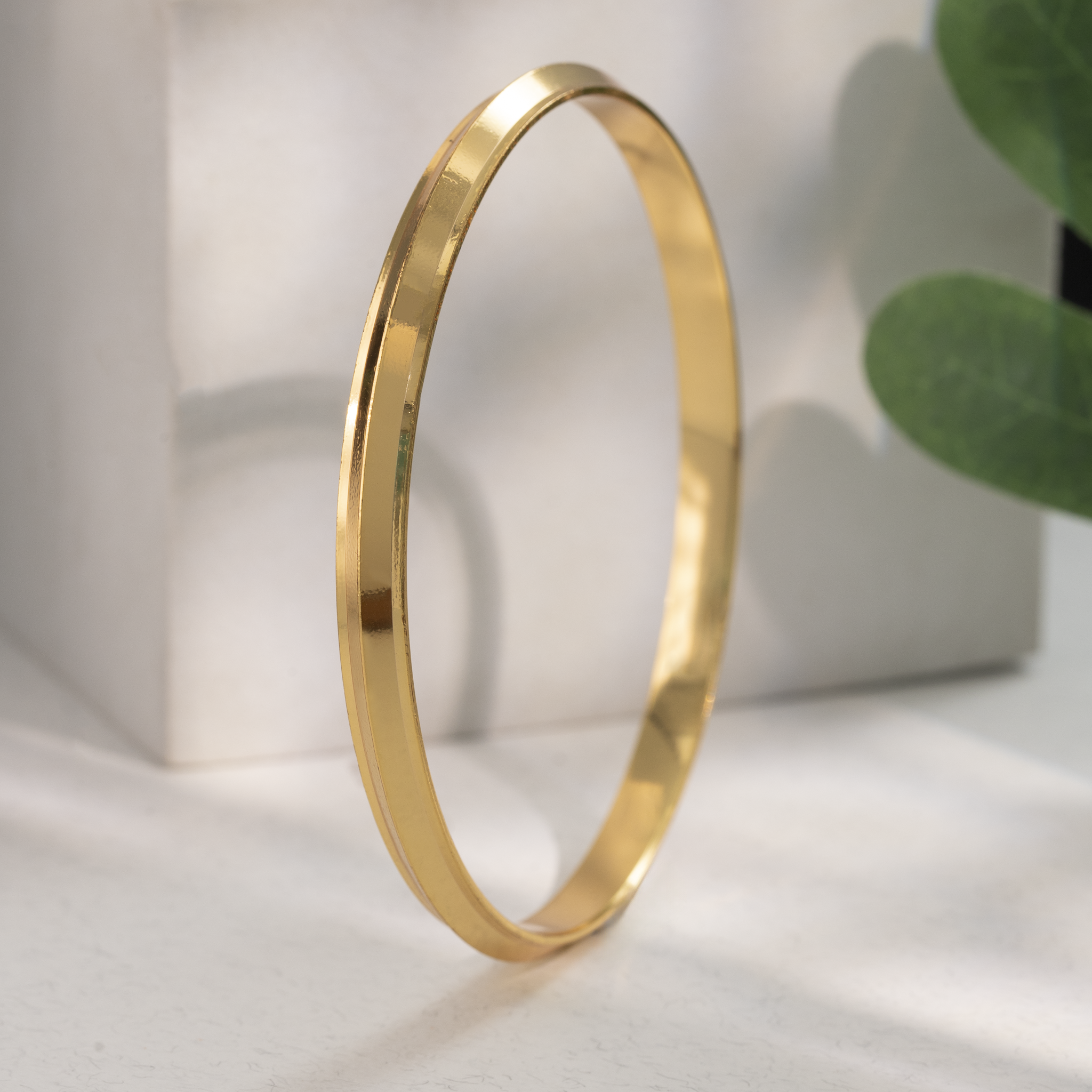 gold tone plain kada bracelet
