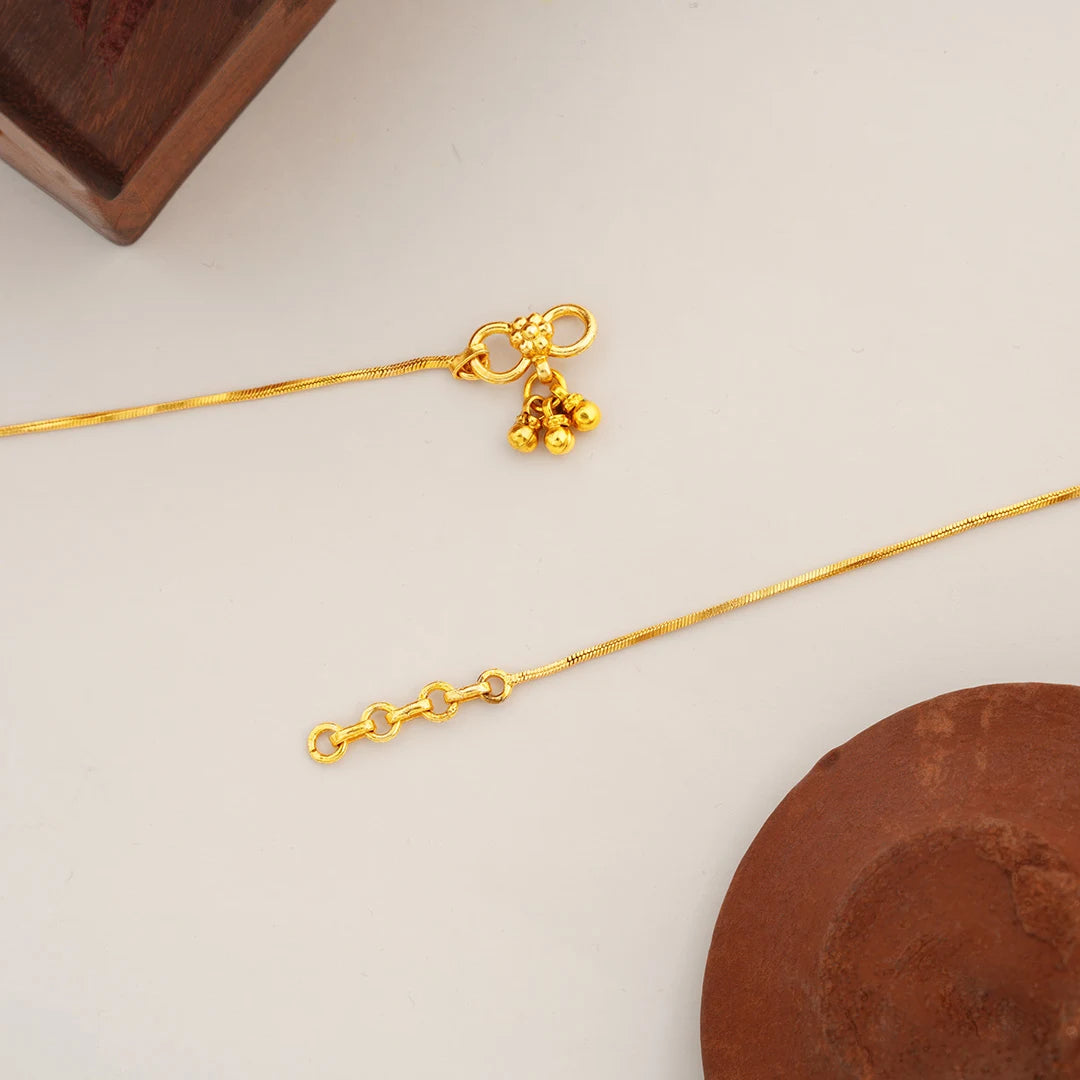 green floral anklet for women