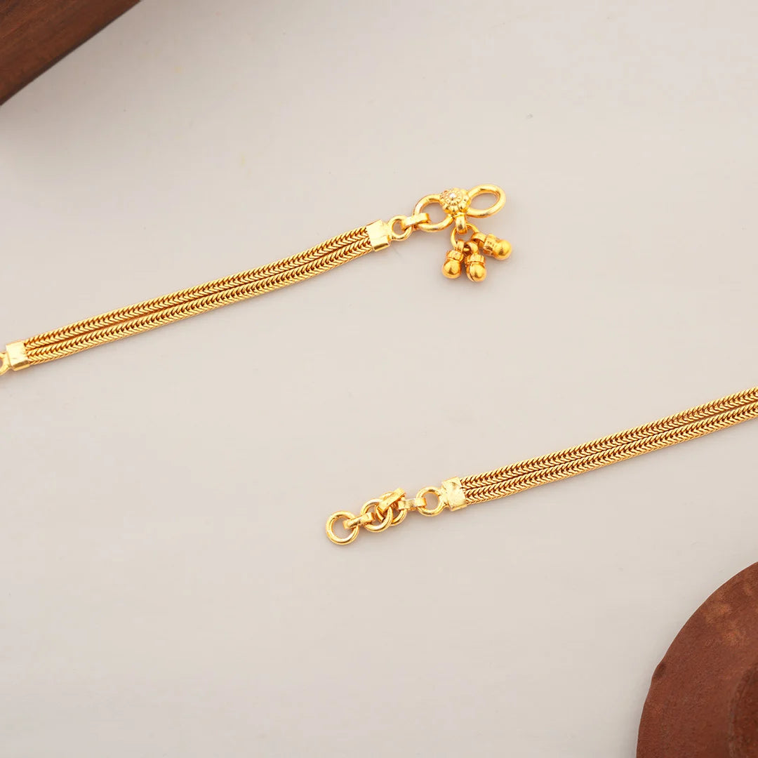 green stone floral anklet for women