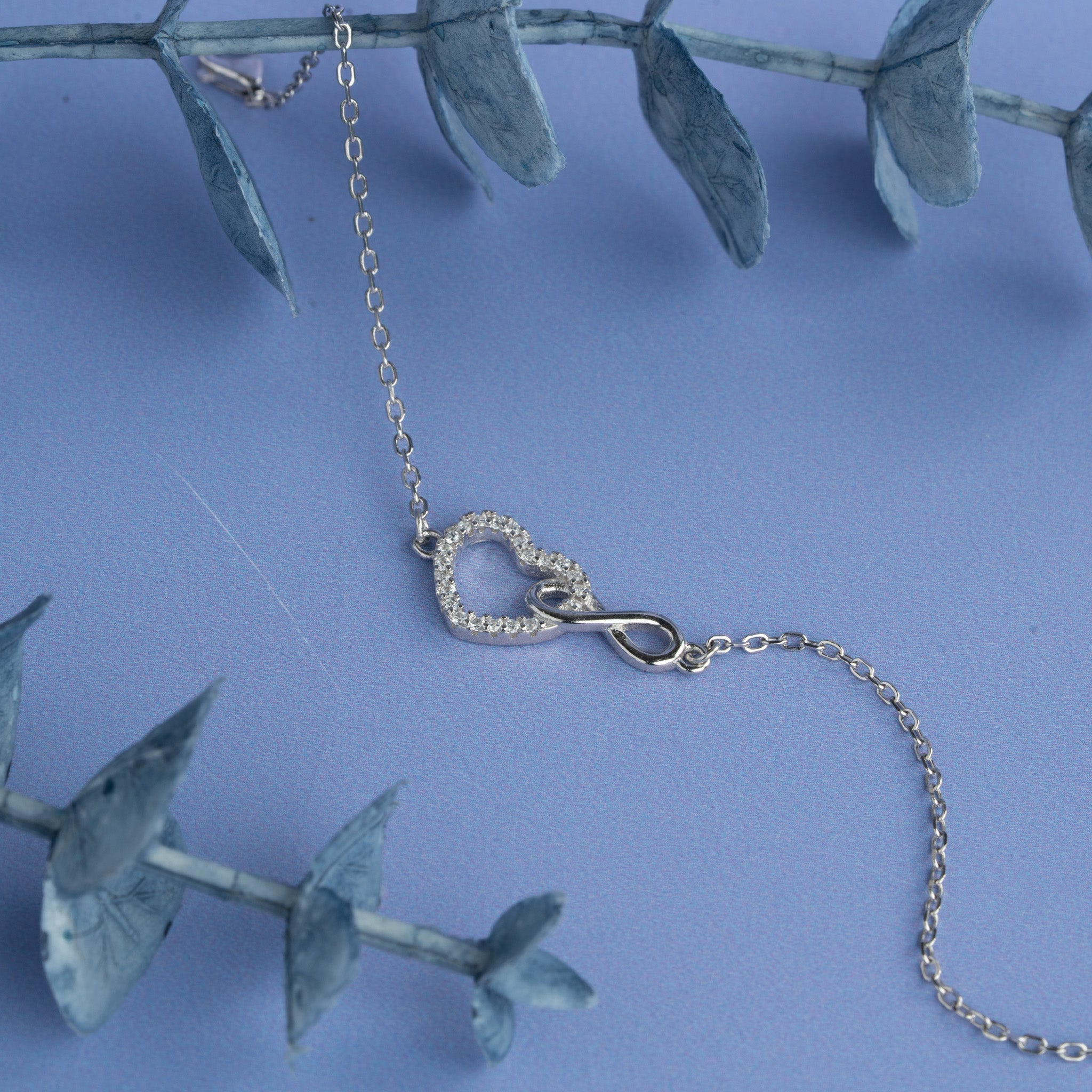 heart bracelet with crystal accents