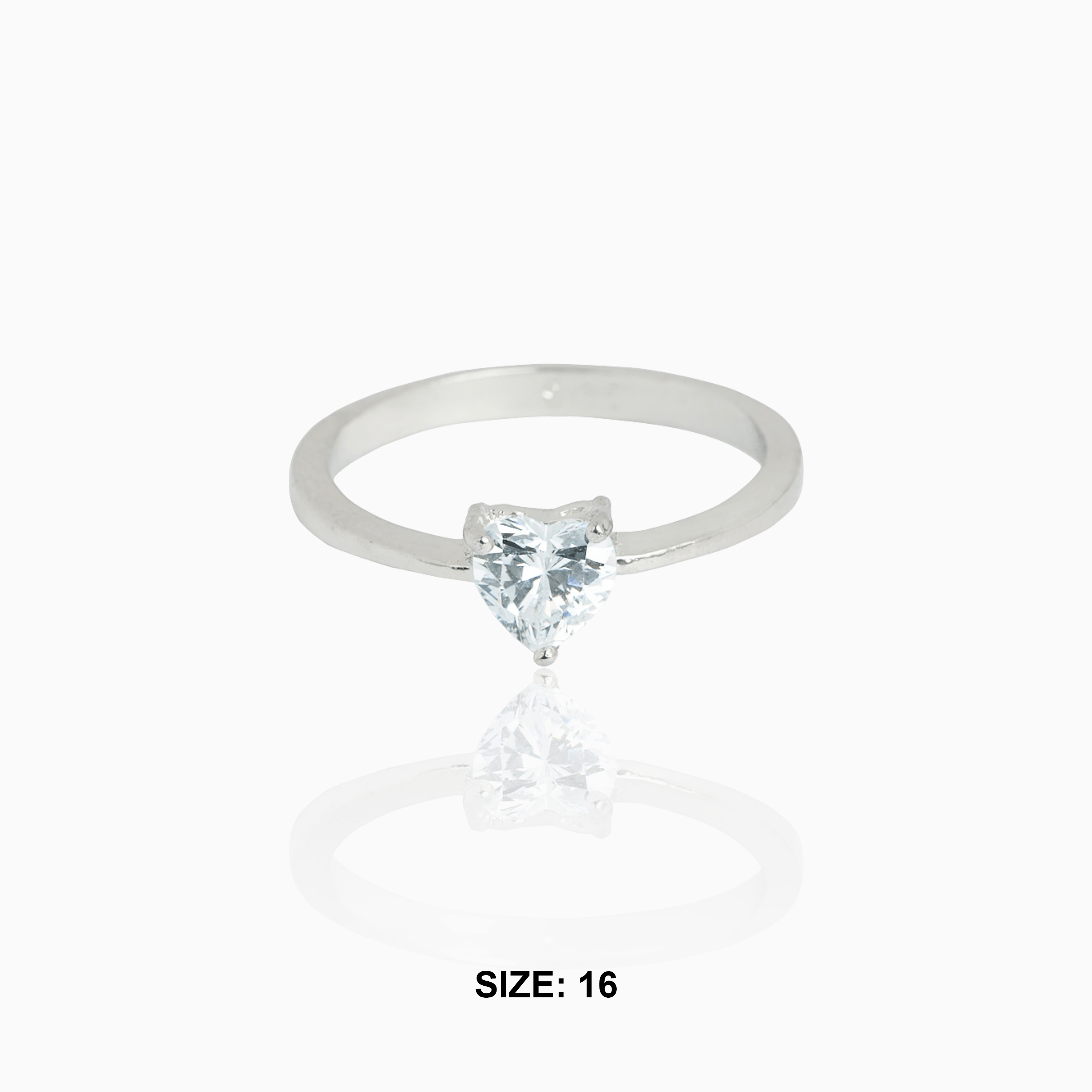 heart shape stone silver ring 