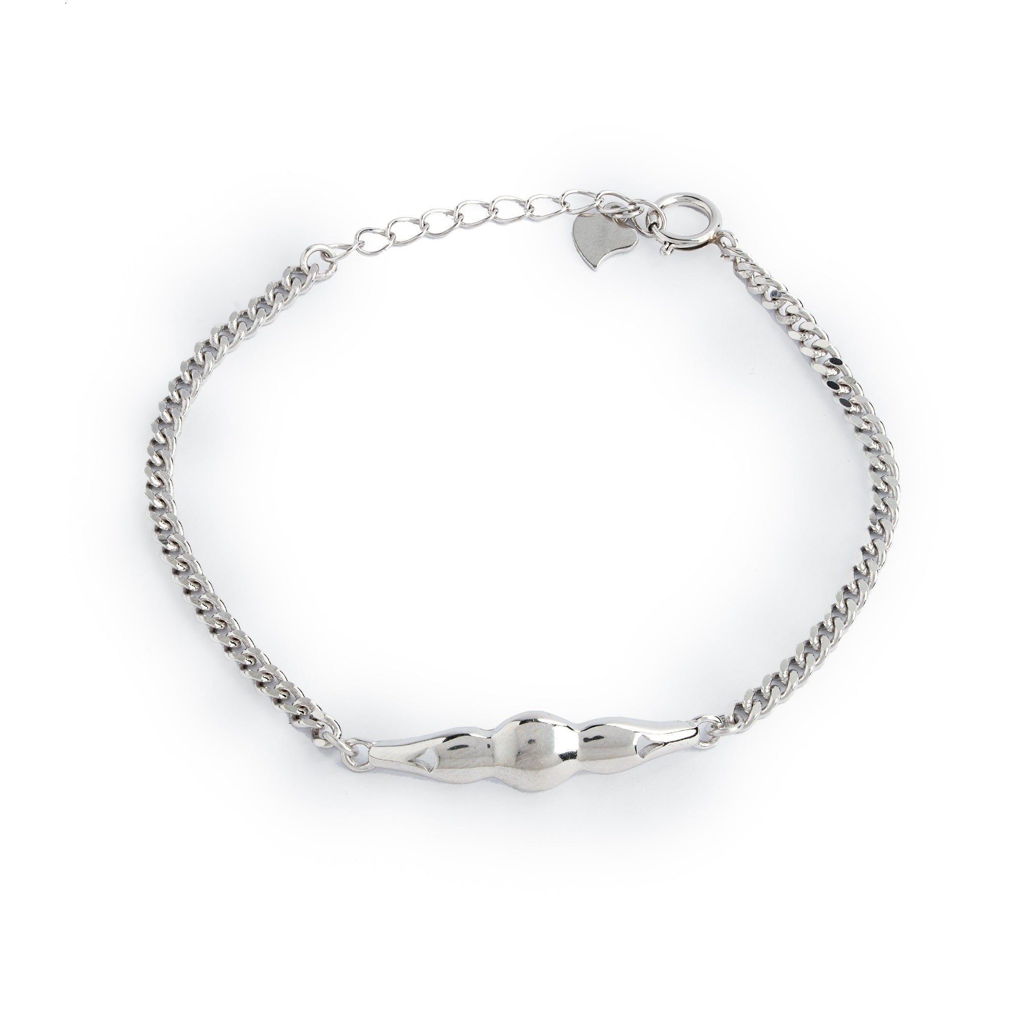 lobster clasp silver chain bracelet Ishna