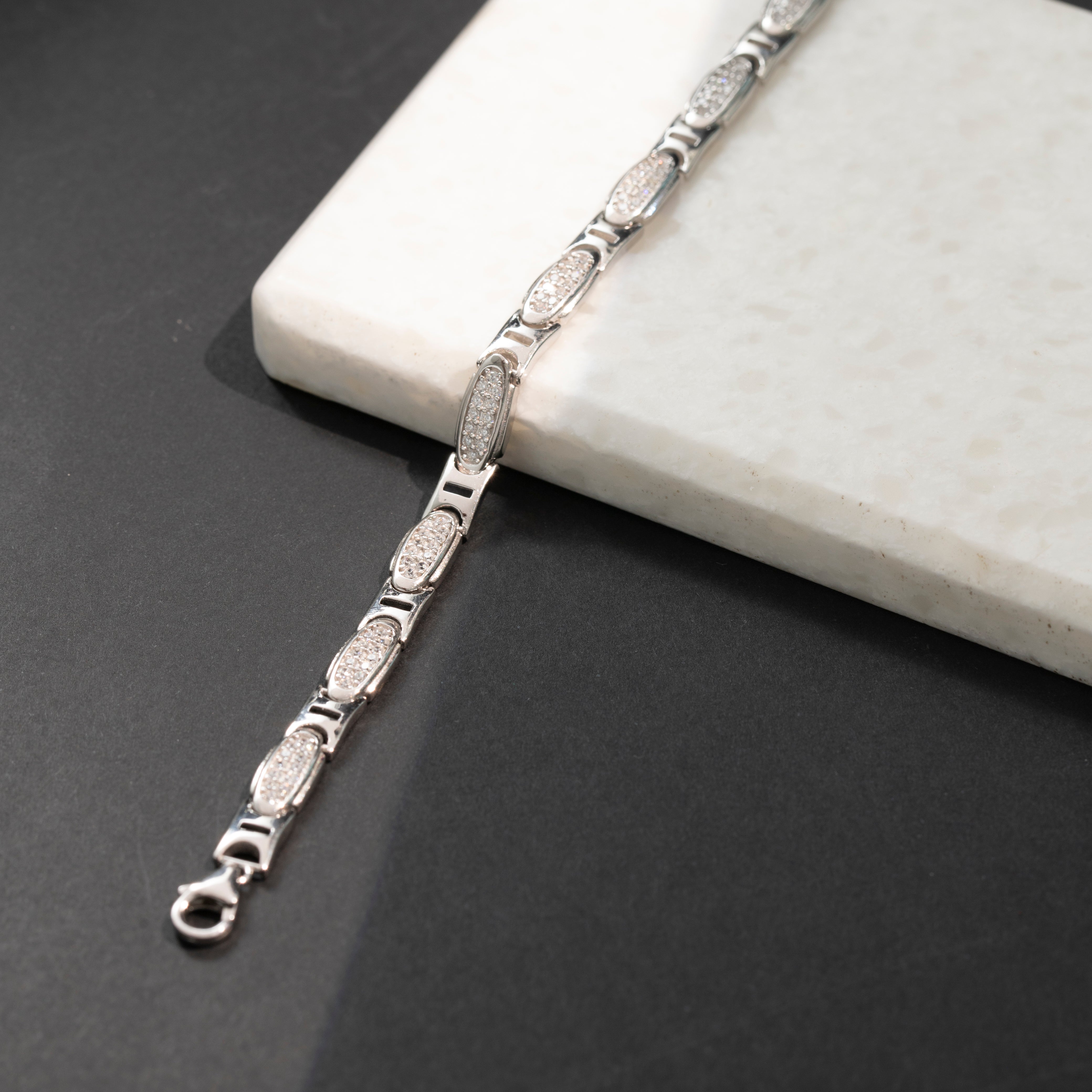 oval link 925 silver boys bracelet