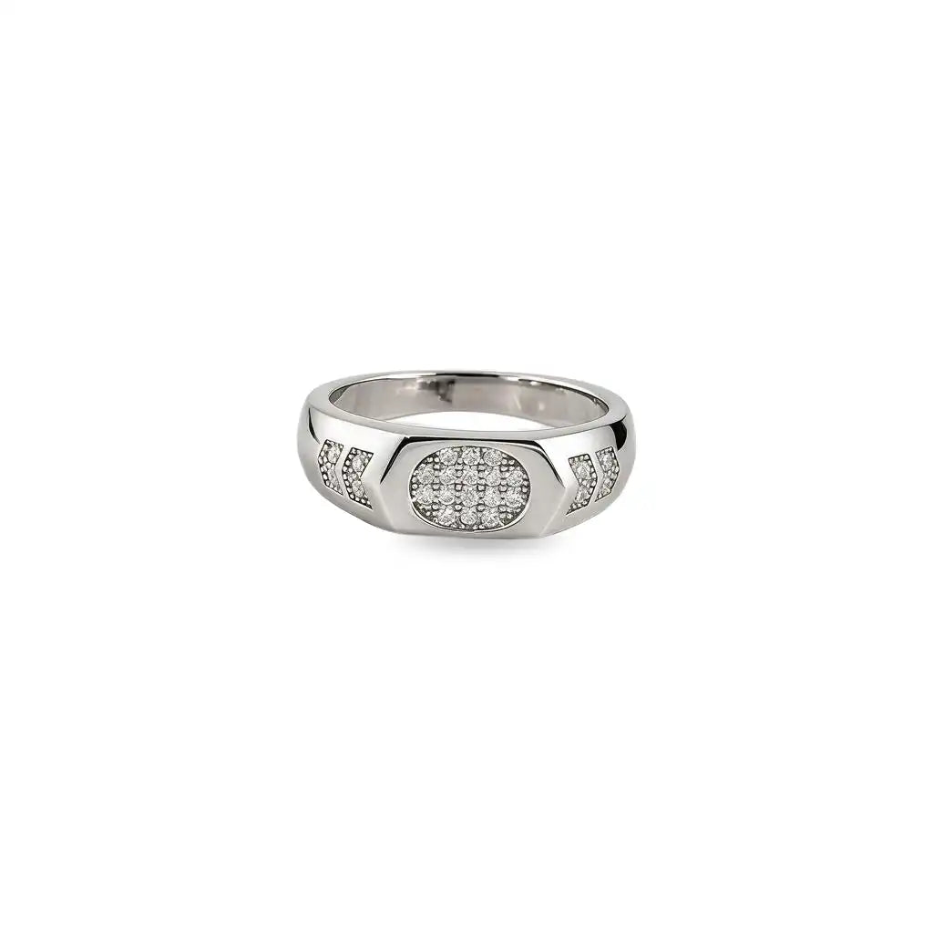 Boys Silver Oval Ring