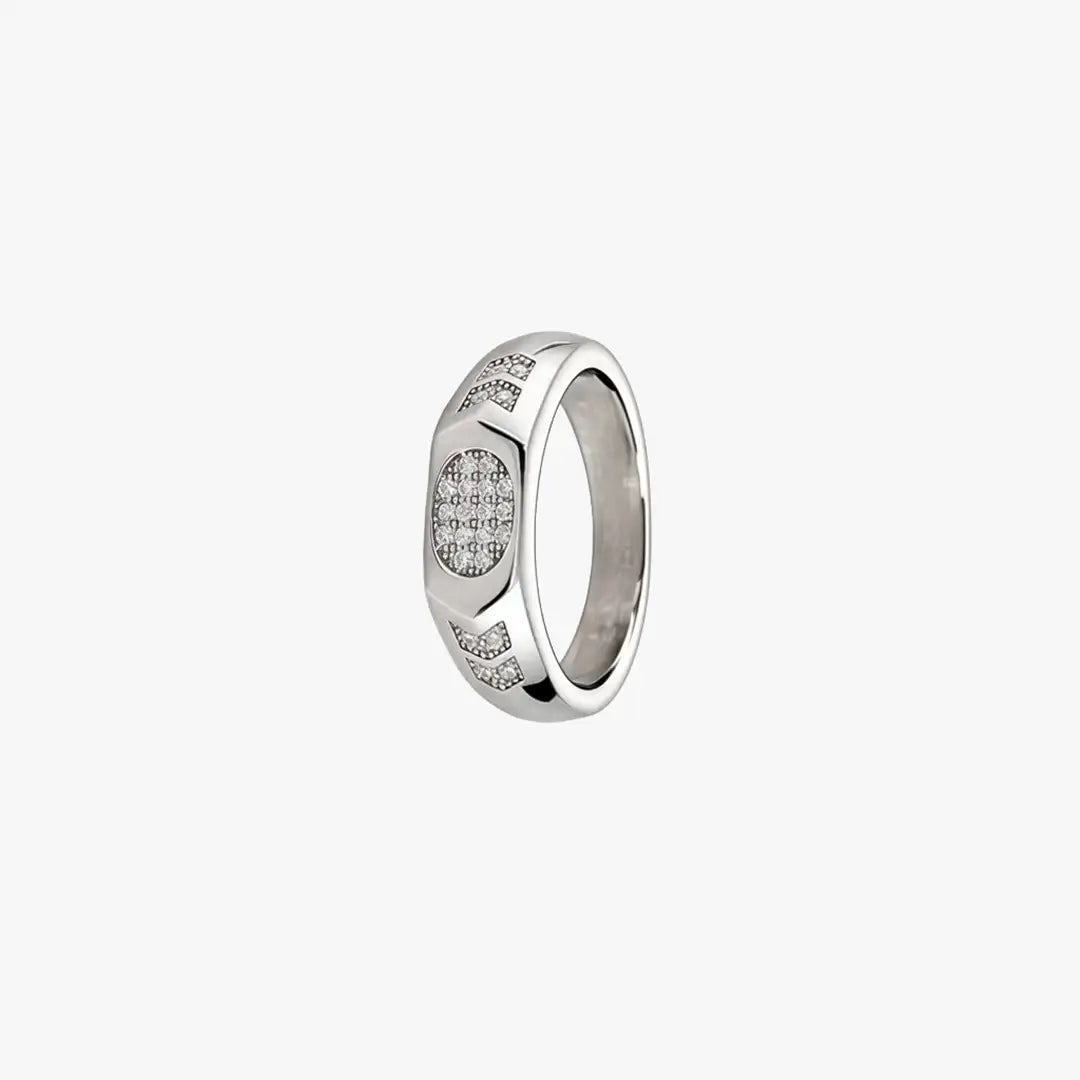 Boys Silver Oval Ring
