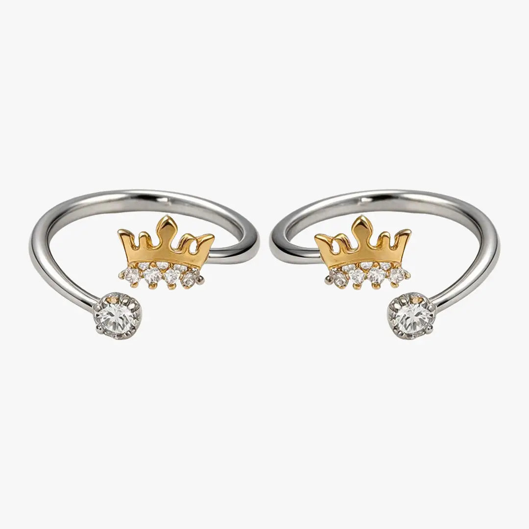 Gold Crown Crystal Toe Rings