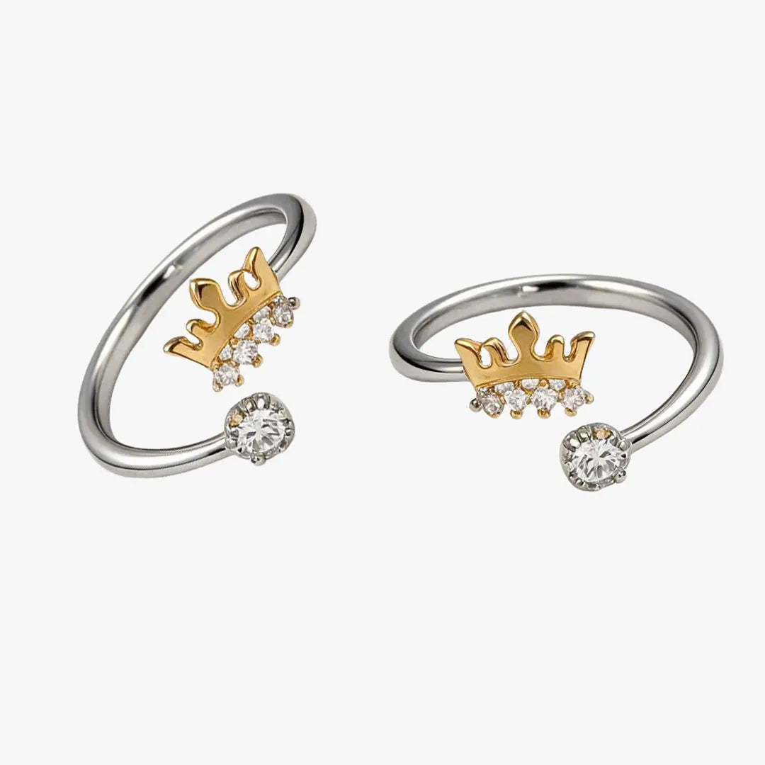 Gold Crown Crystal Toe Rings