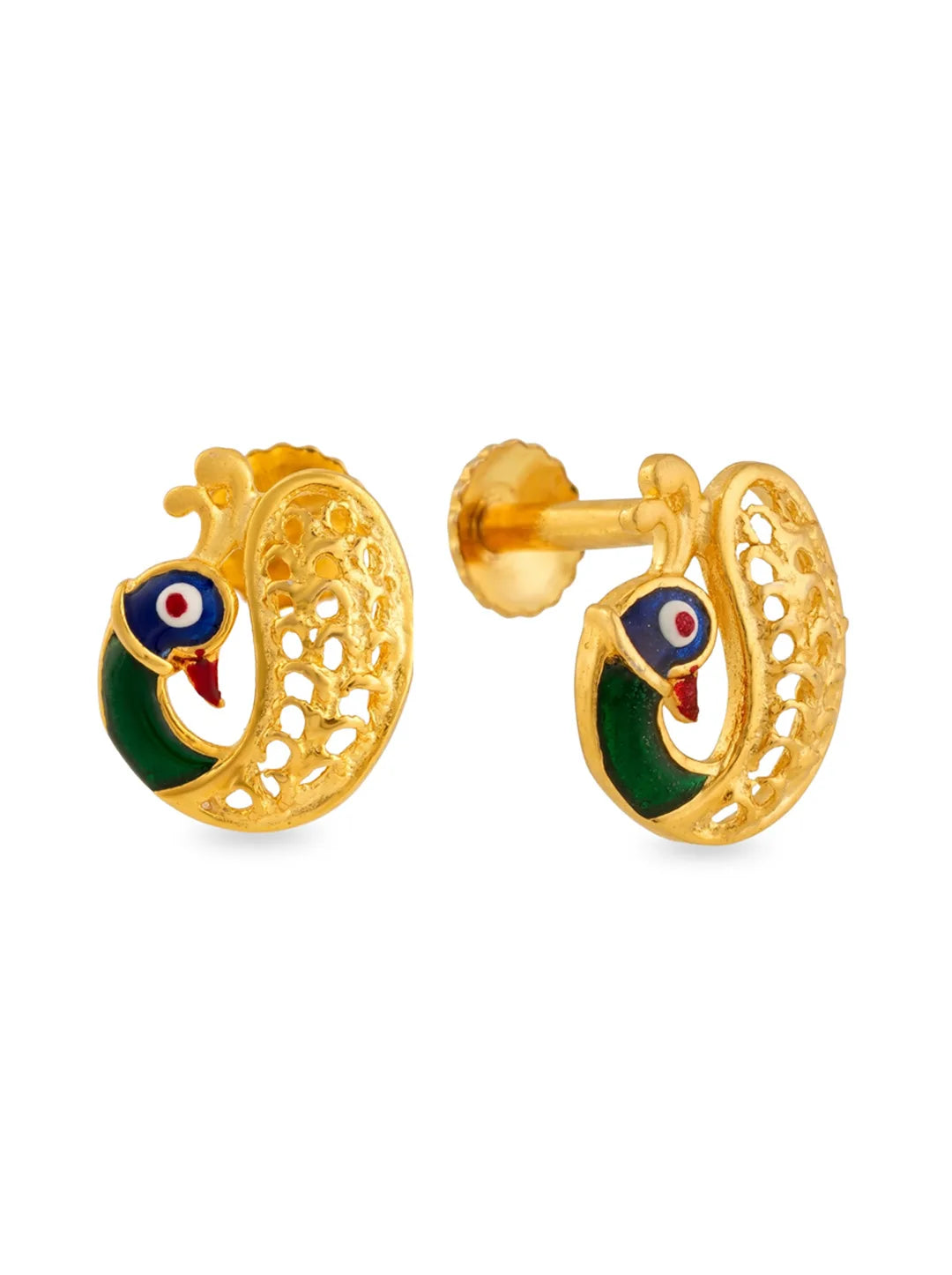 peacock enamel earrings for women