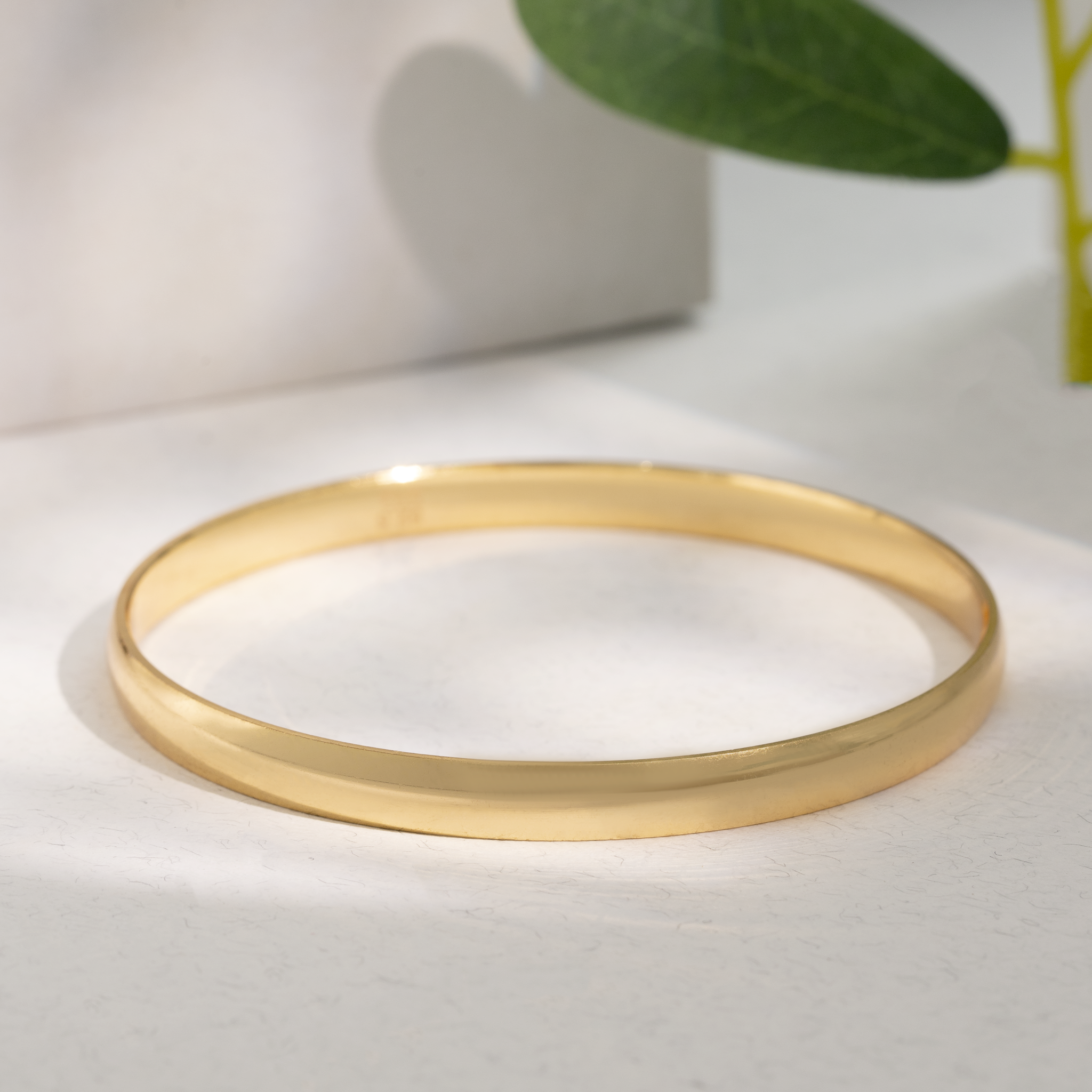 plain gold finish silver kada