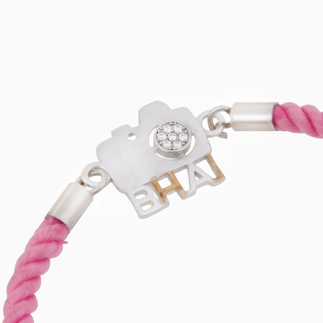 Adjustable 925 Silver BHAI with camera Rakhi