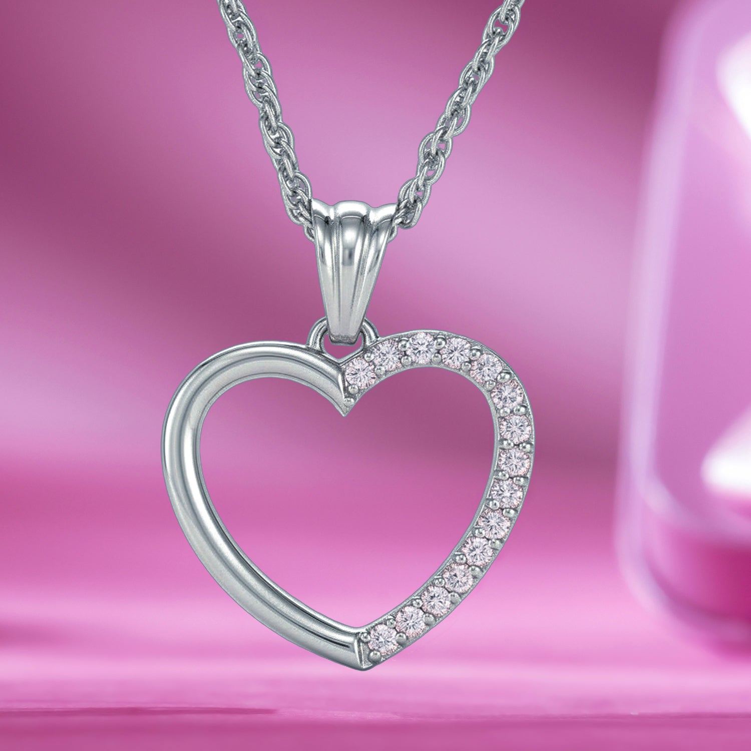 Silver daisy flower necklace with white enamel petals