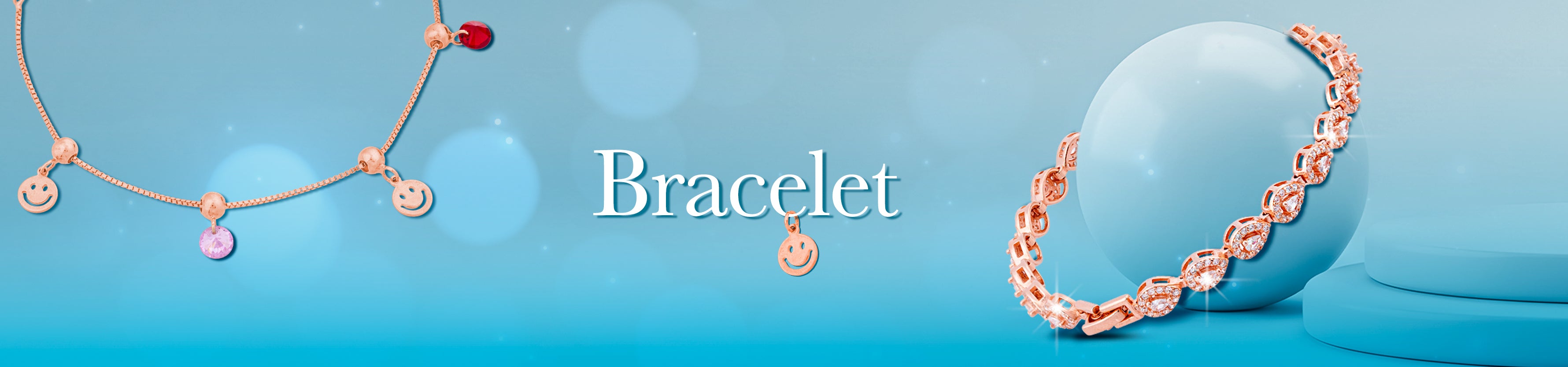 Rose Gold Plated Silver Bracelet Collection Banner Desktop