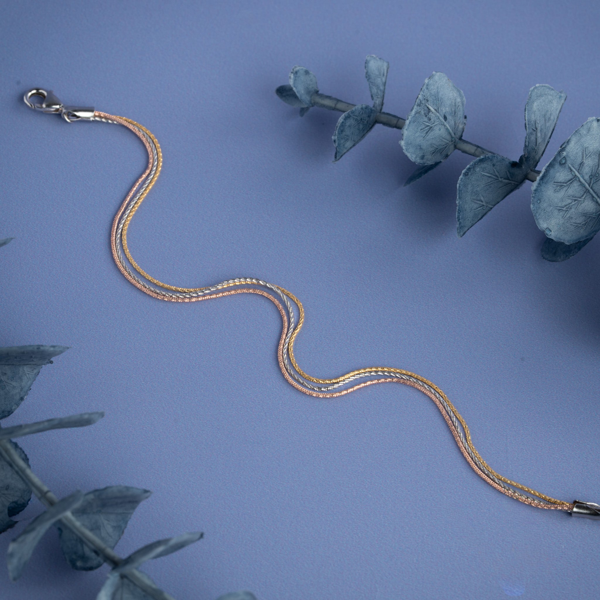 rose gold silver chain bracelet