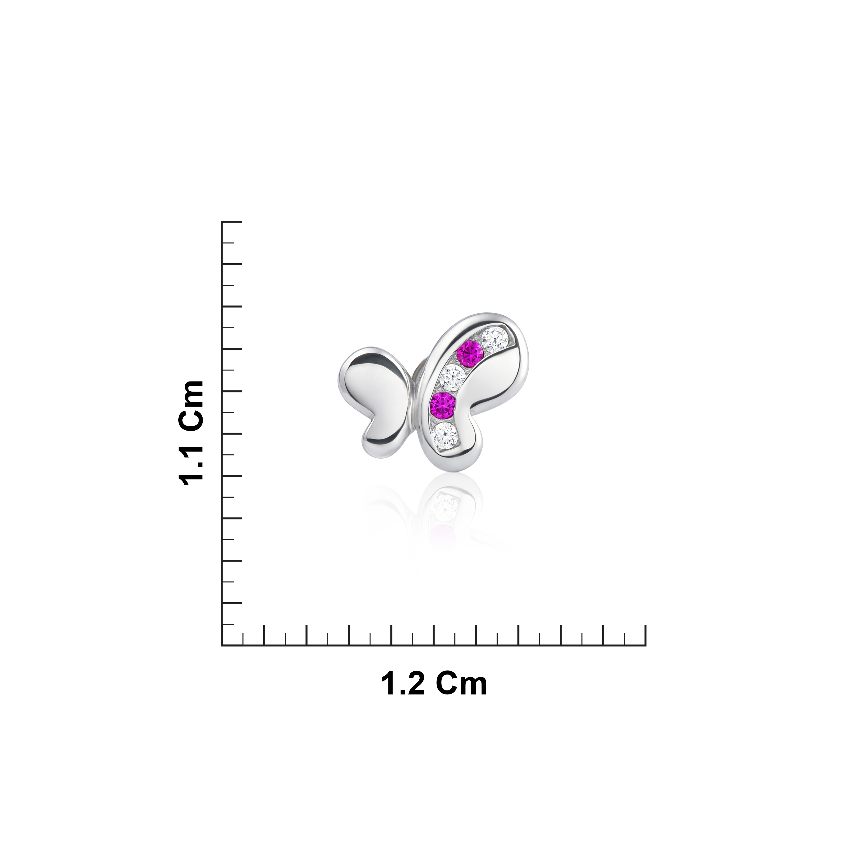 silver CZ Butterfly Motif Earrings Ishna