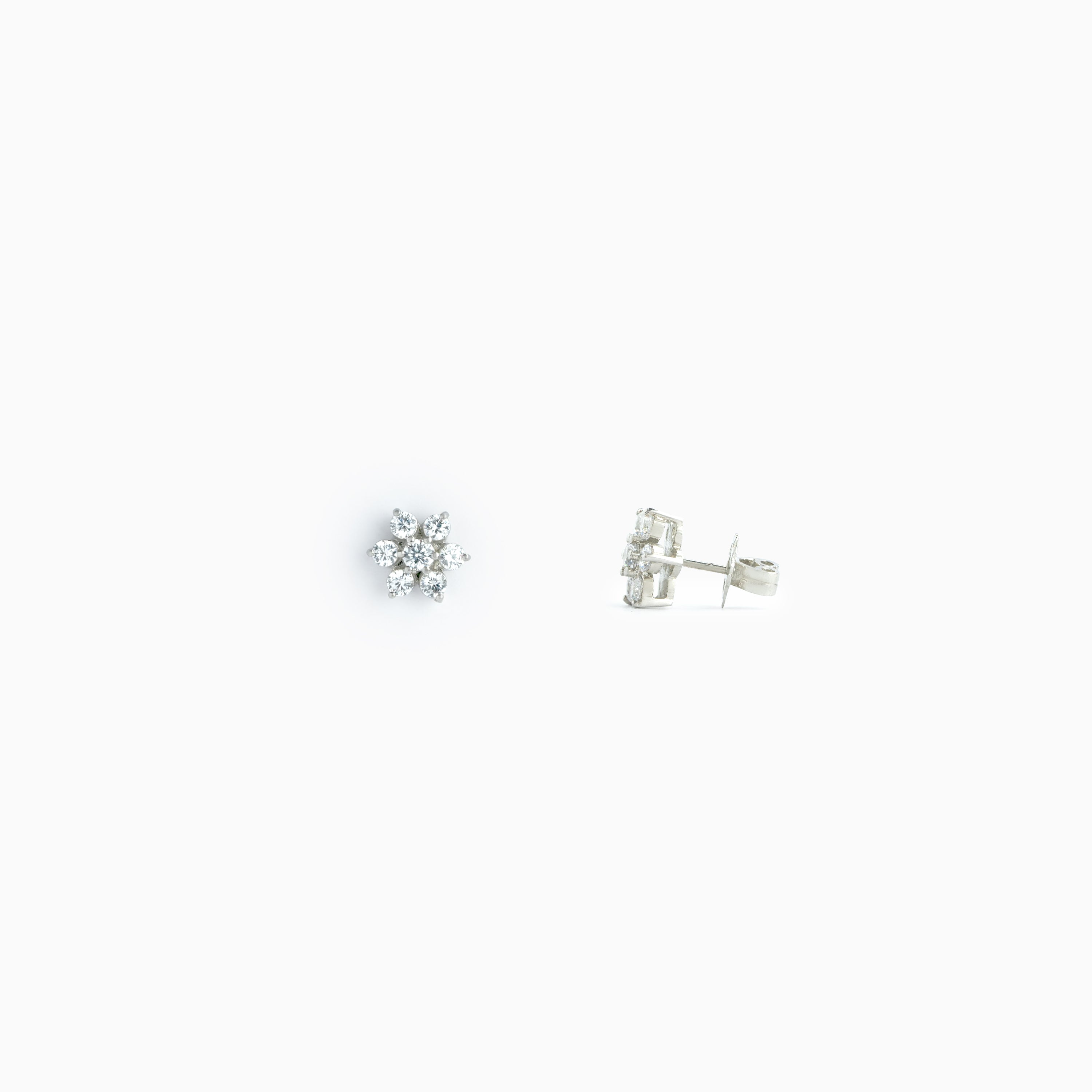 silver Floral Cluster Stud Ishna