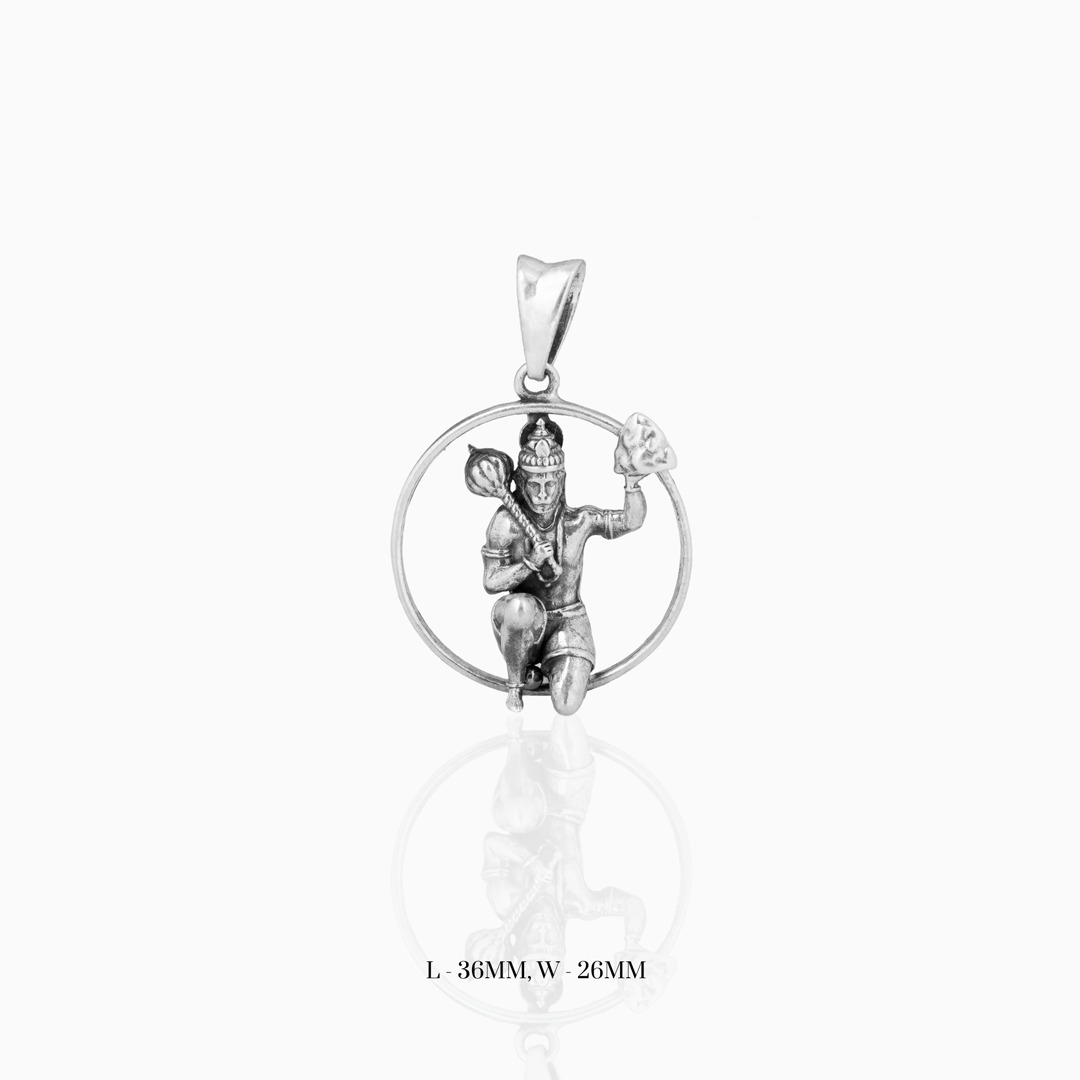 silver Lord Hanuman Pendant Ishna