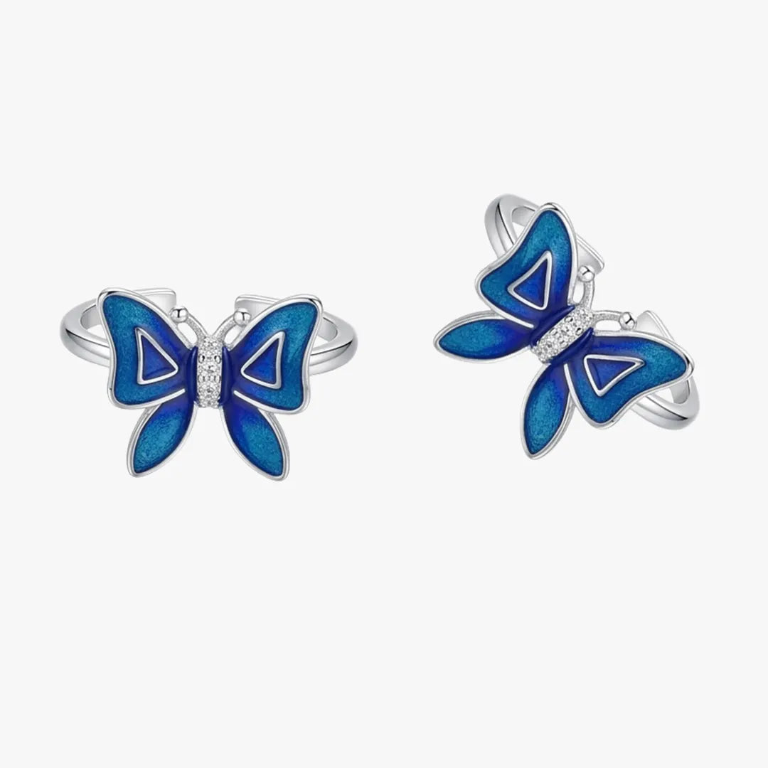 silver blue toe ring