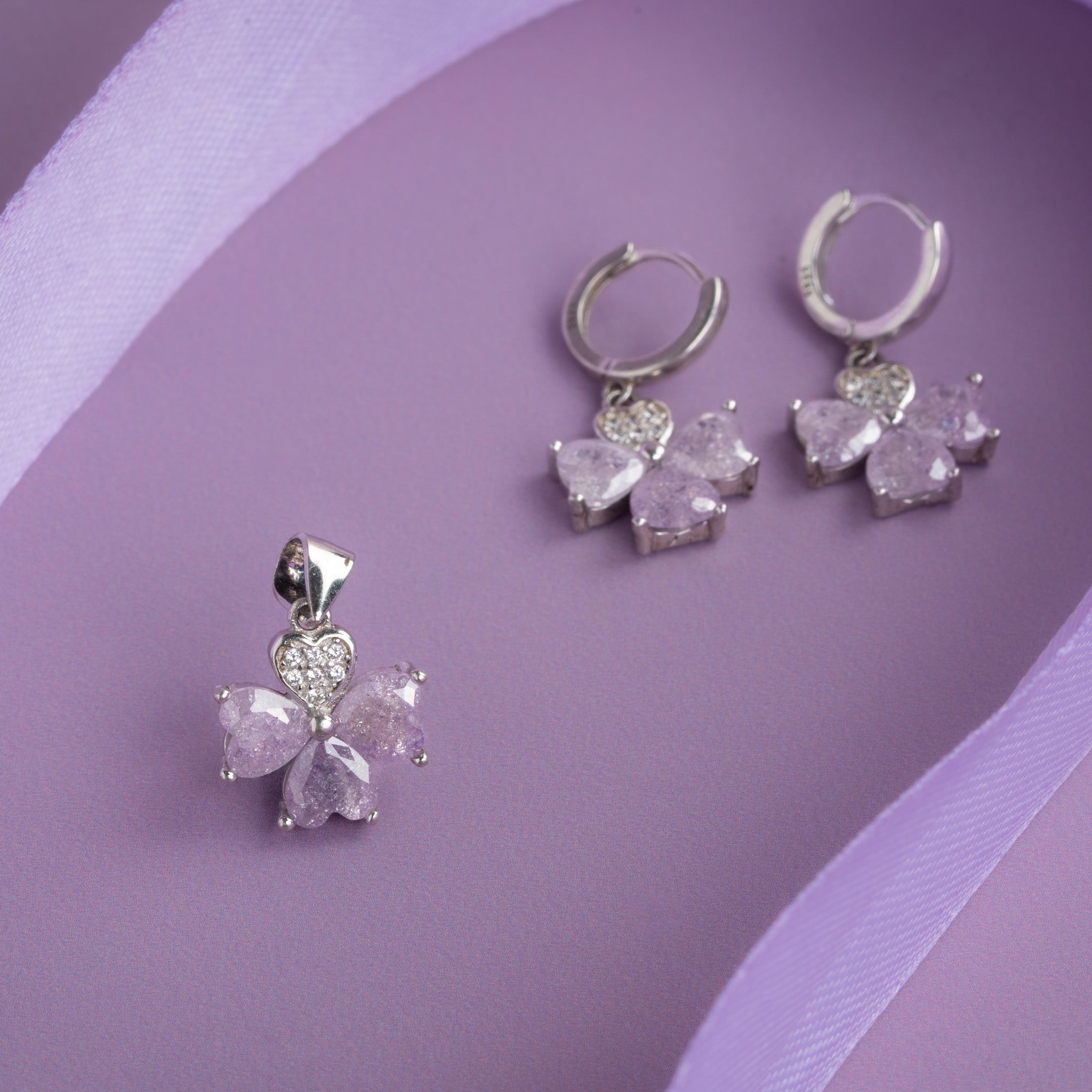 silver butterfly jewellery set
