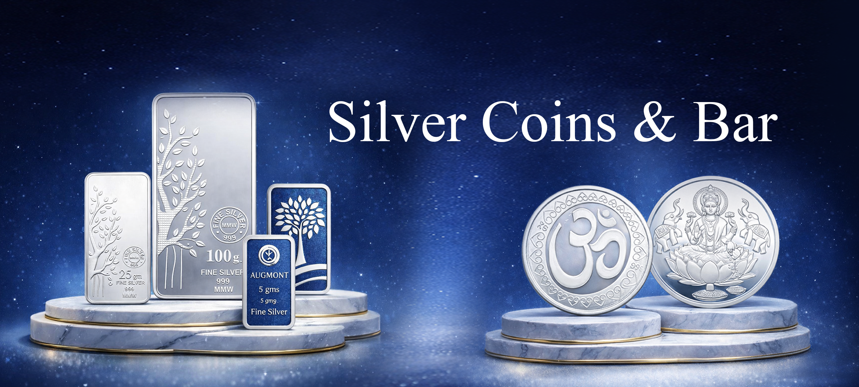 Silver Coins & Bars Banner Mobile