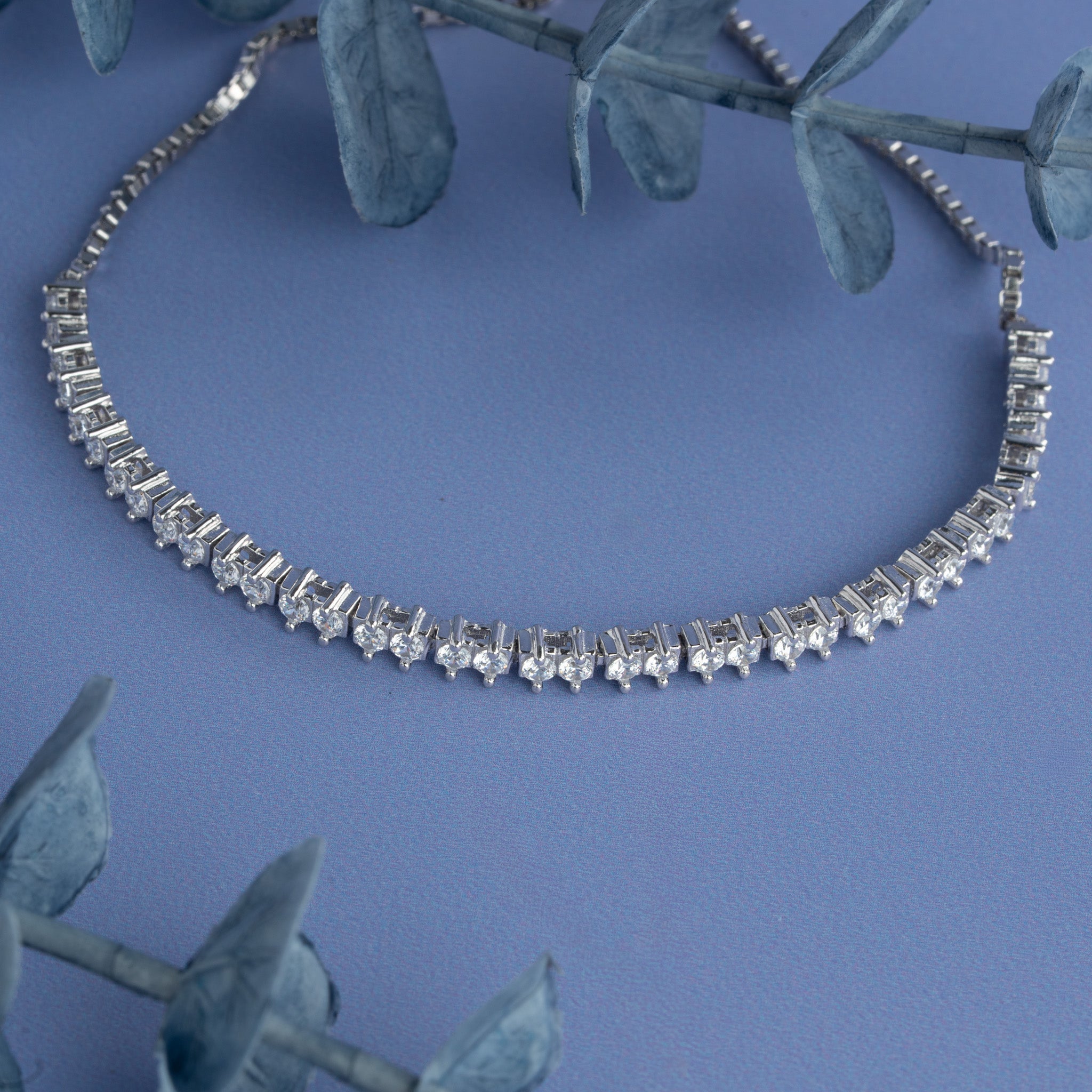 silver cubic zirconia bracelet