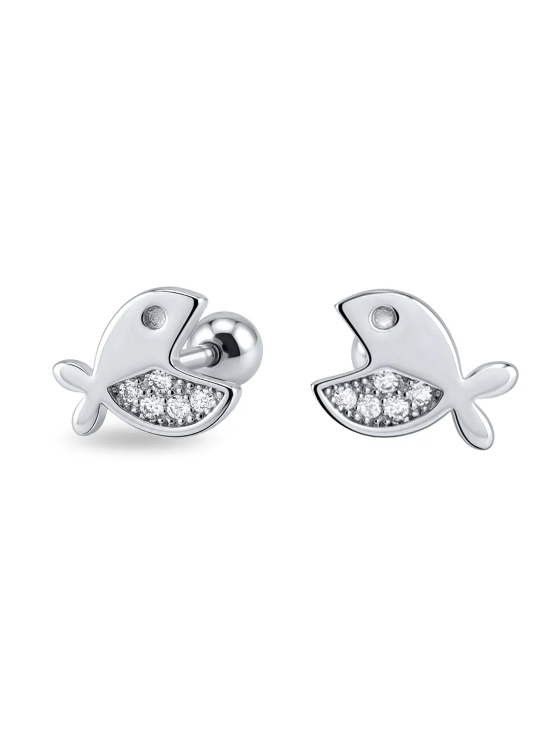 silver fish earrings for women