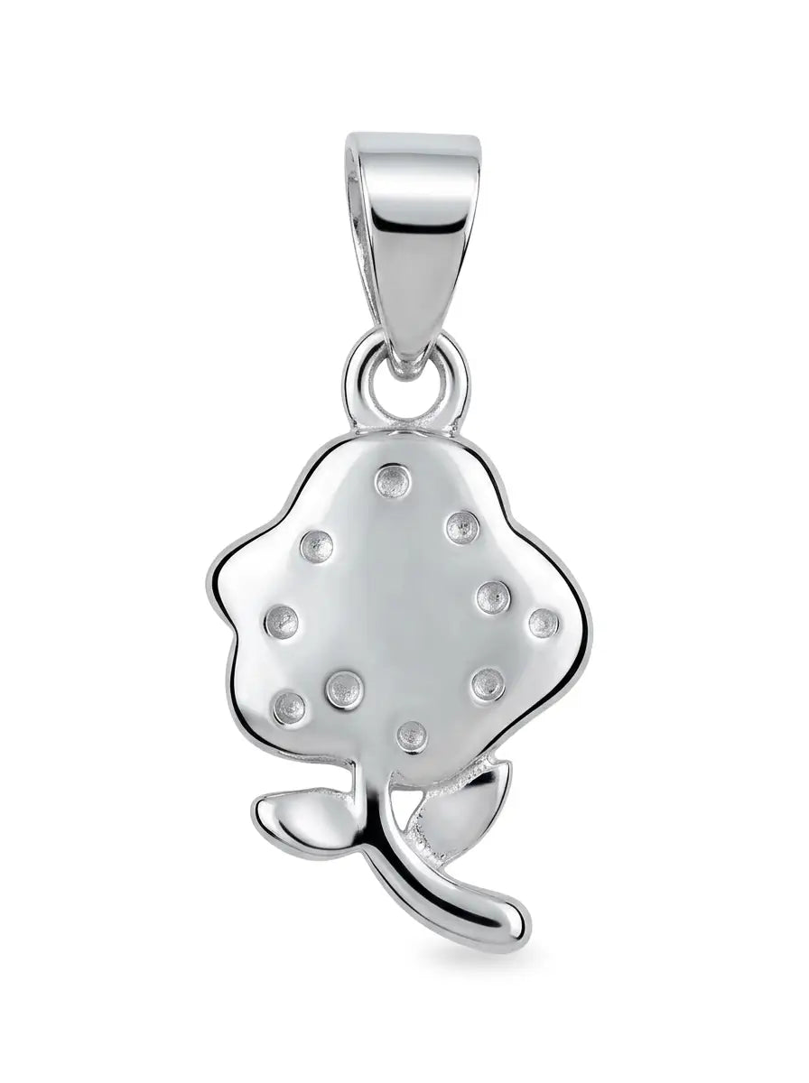 silver floral pendant with sparkling details
