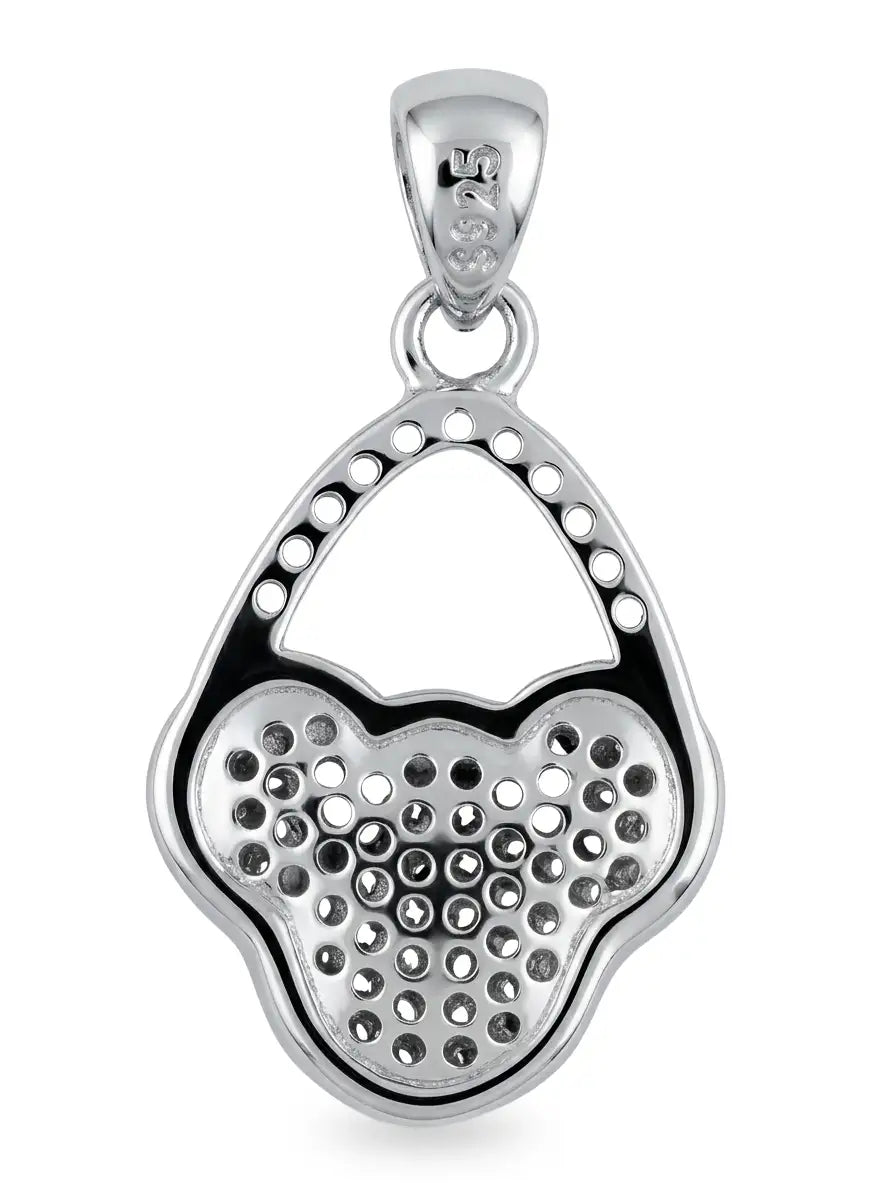 silver geometric teardrop pendant for women