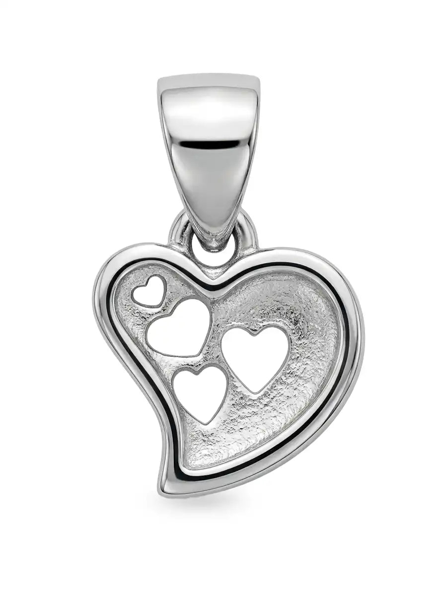 silver heart pendant for women