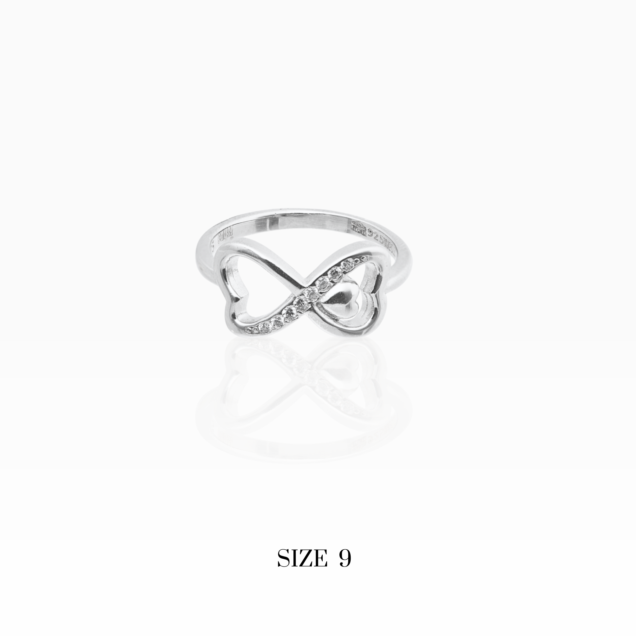 silver infinity heart ring
