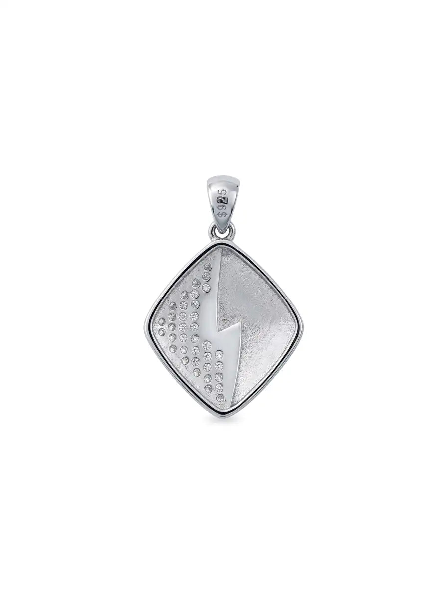 silver kite shaped pendant for women