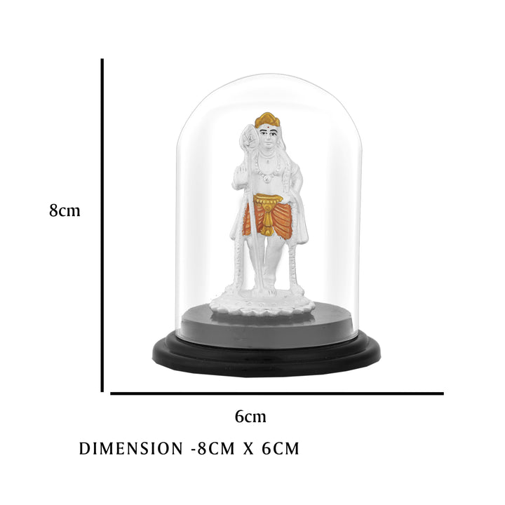 silver murugan statue in car dashboard