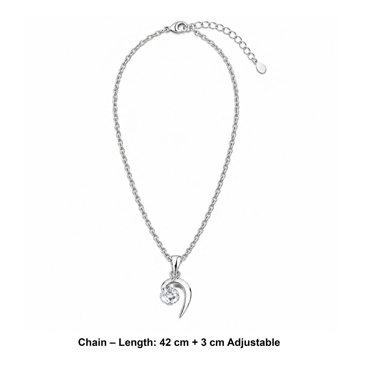 silver swirl pendant chain Ishna