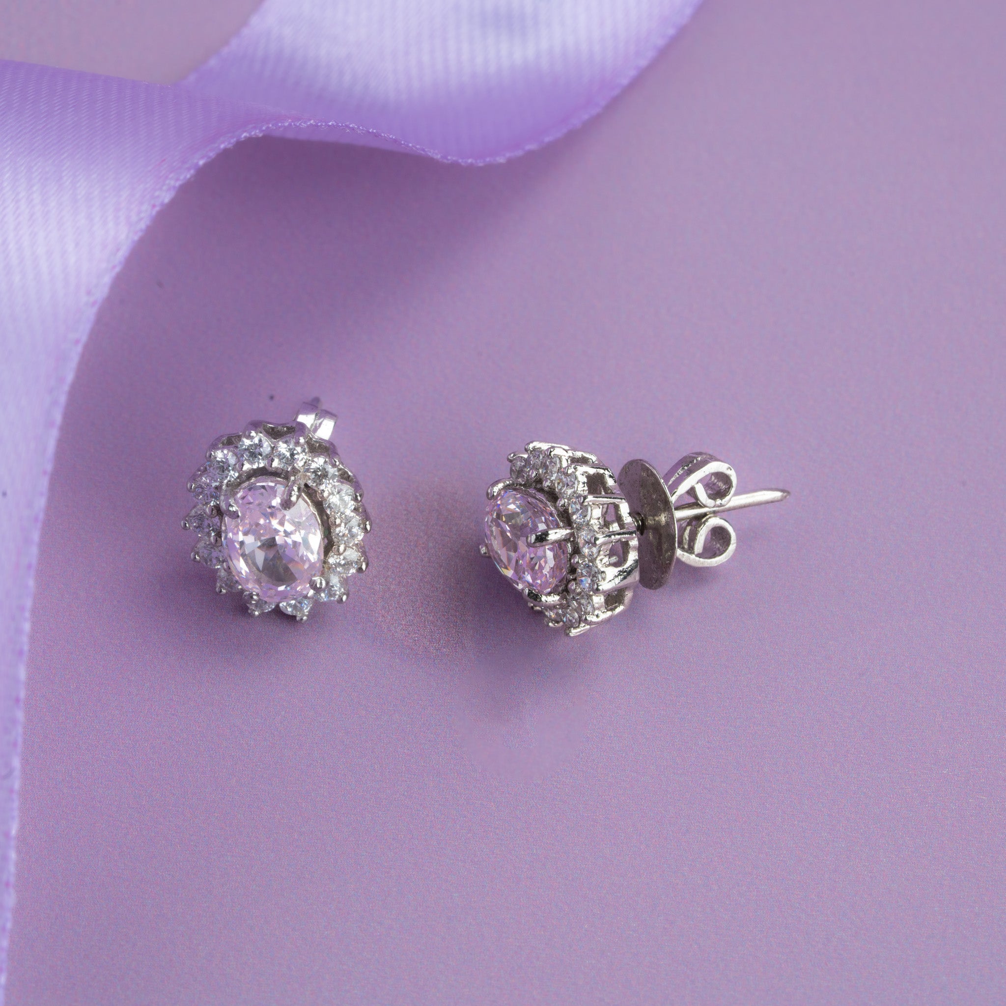 sparkling halo stones earring