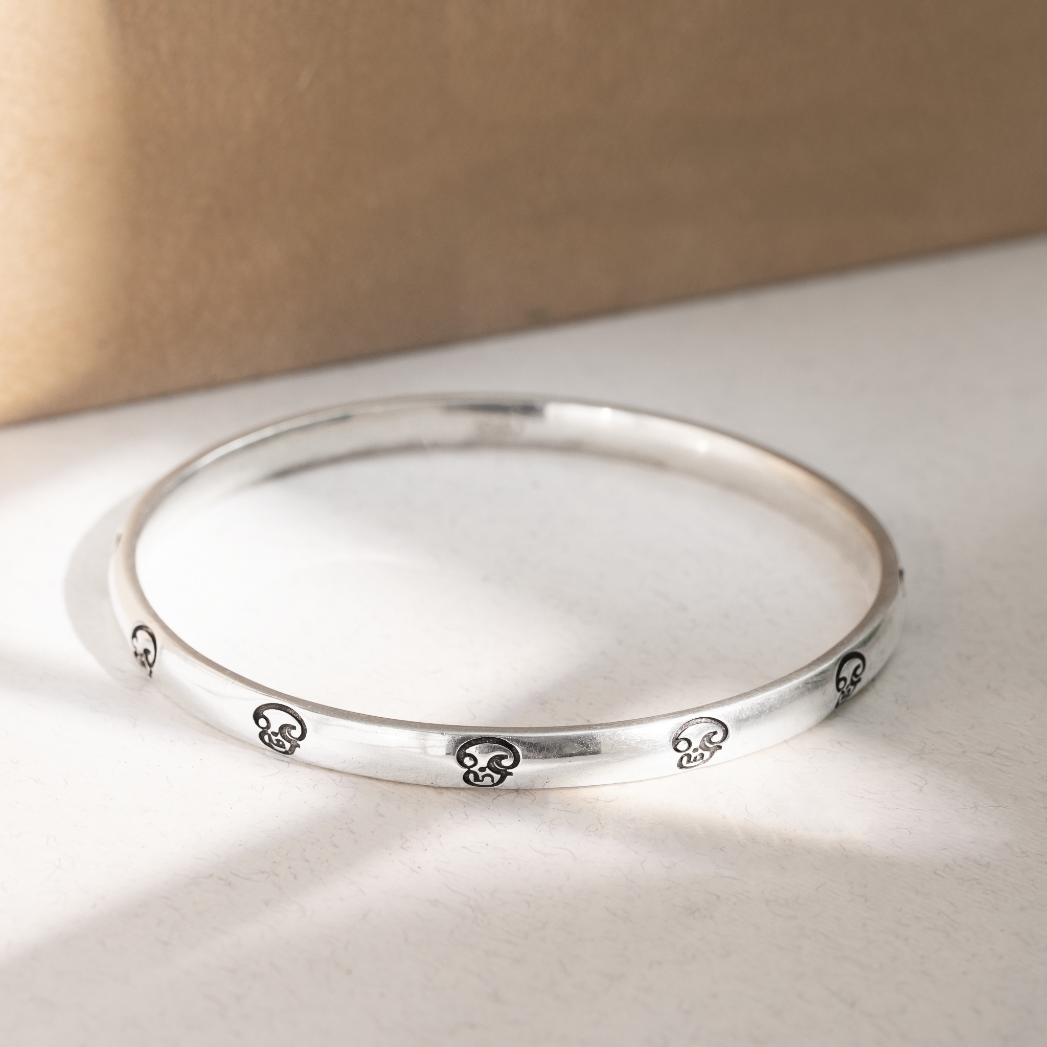 spiritual Om silver kada bracelet