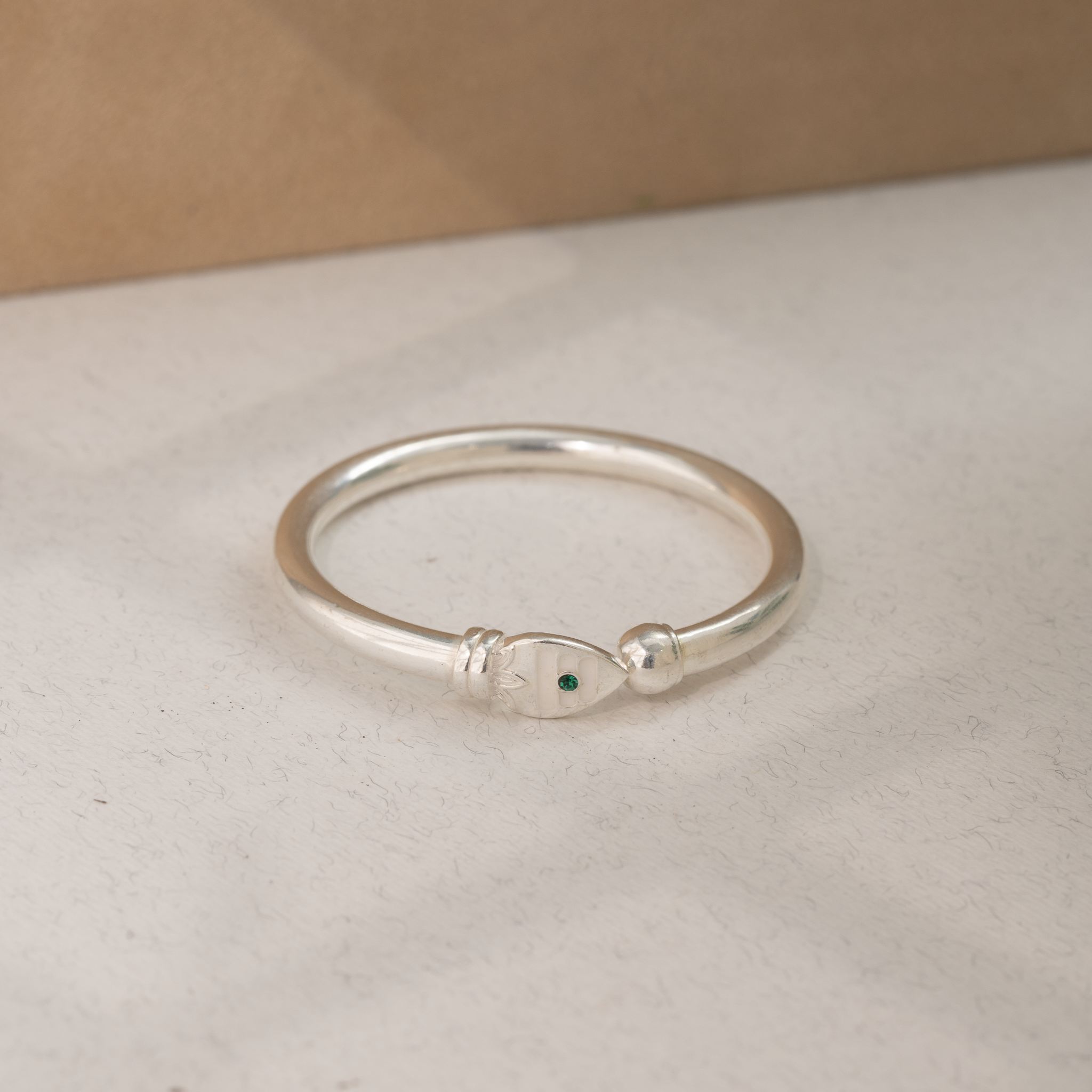 spiritual silver kada bracelet