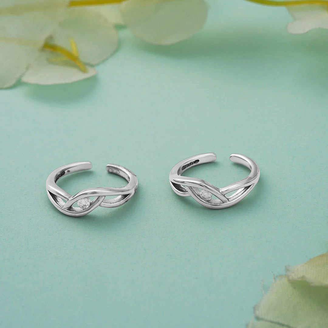 sterling silver crossover toe ring