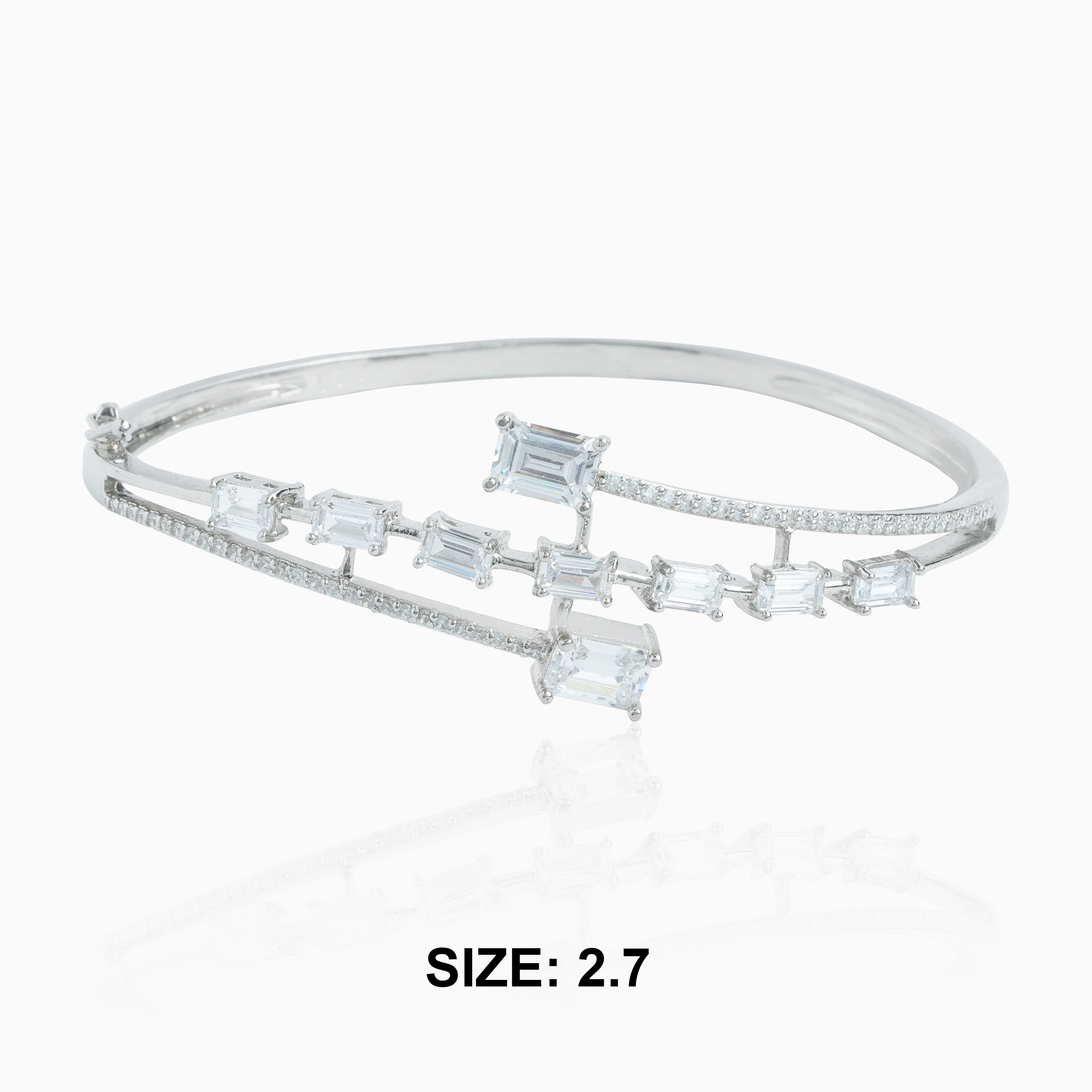 sterling silver cubic zirconia bangle