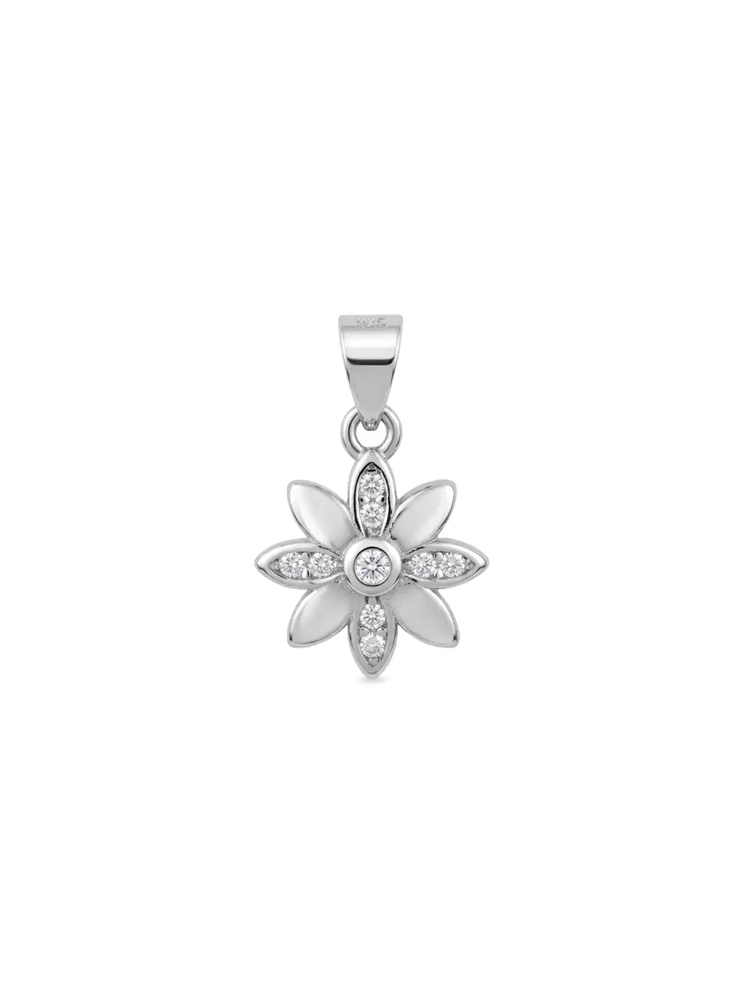 sterling silver floral pendant with stones