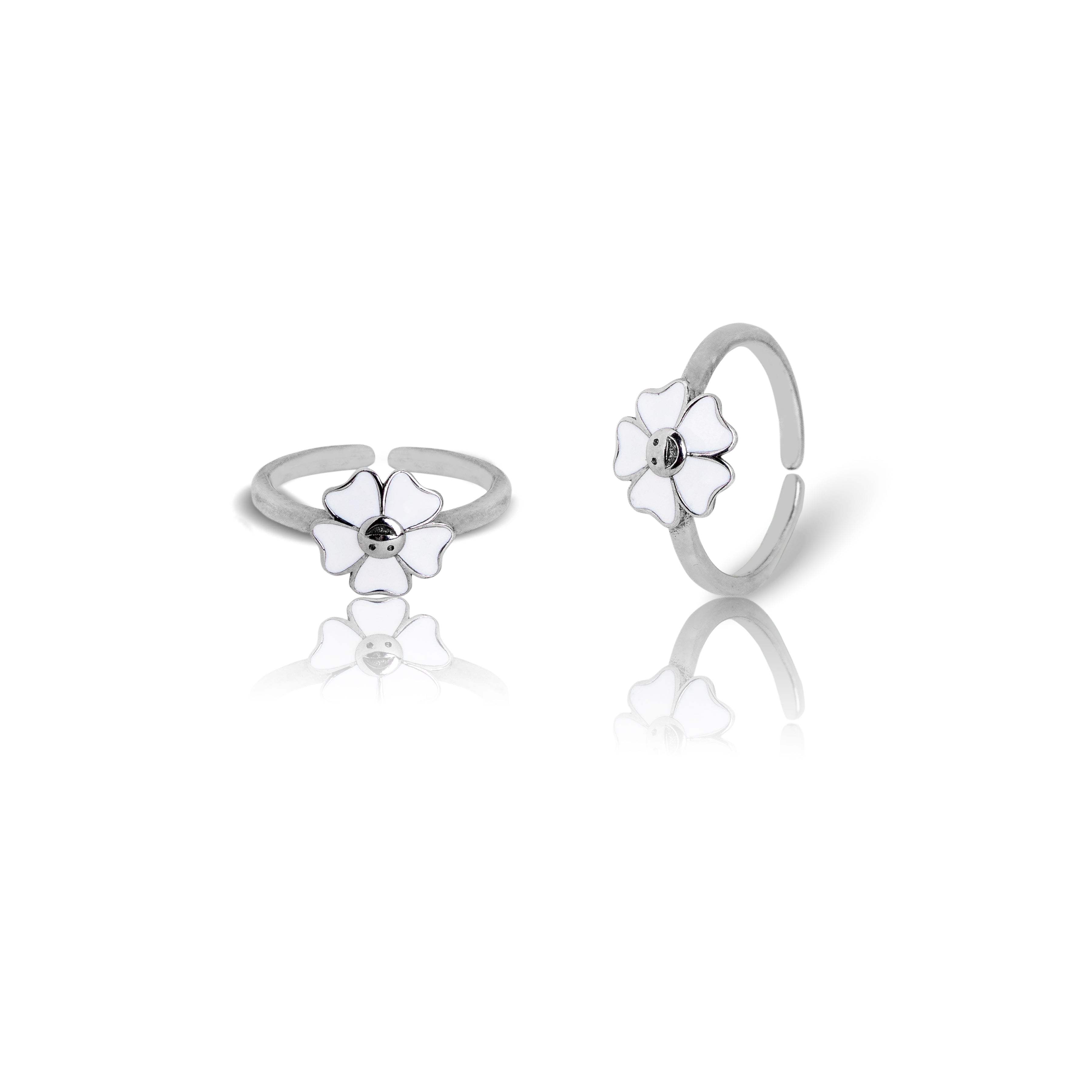 sterling silver floral toe ring
