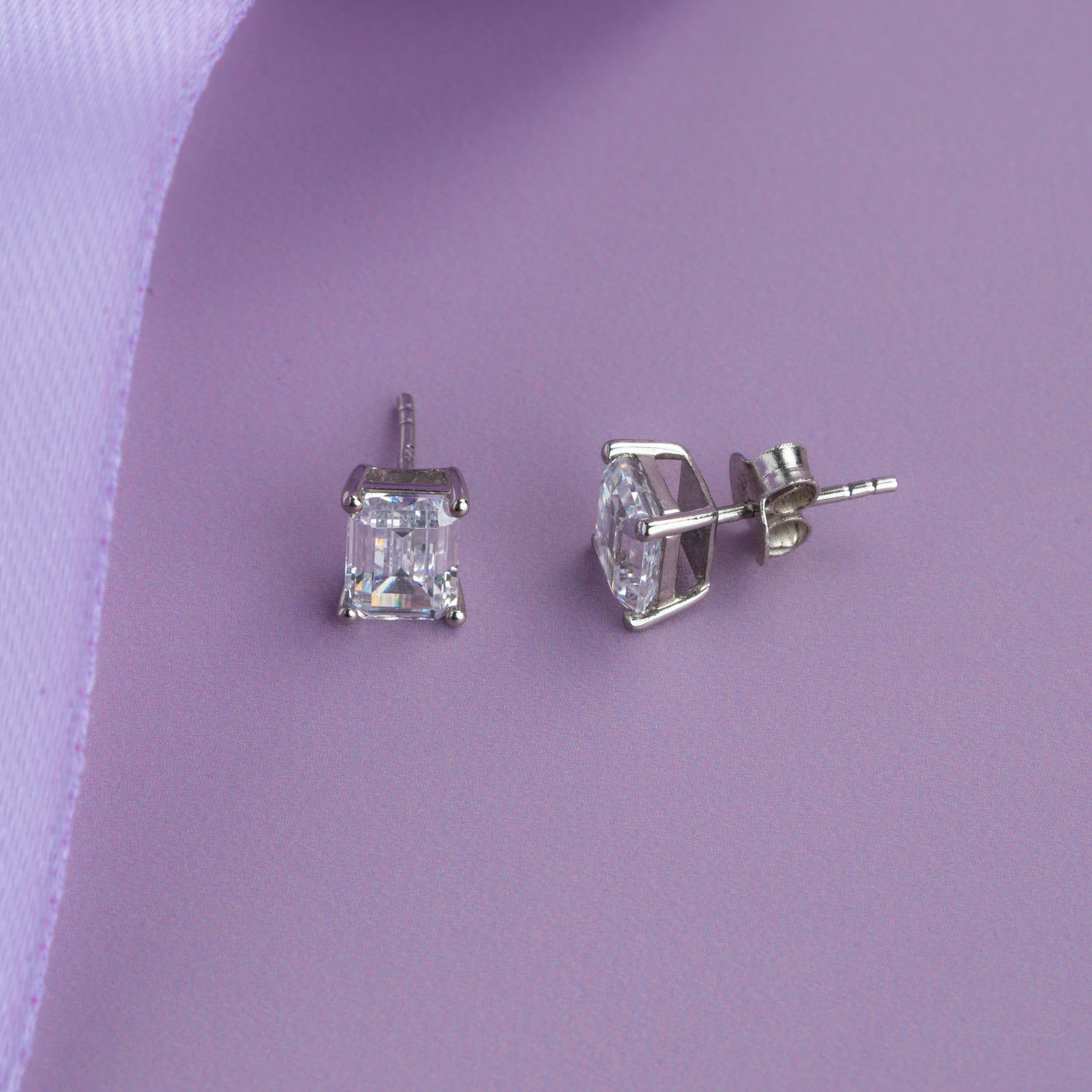 stud earrings in sterling silver