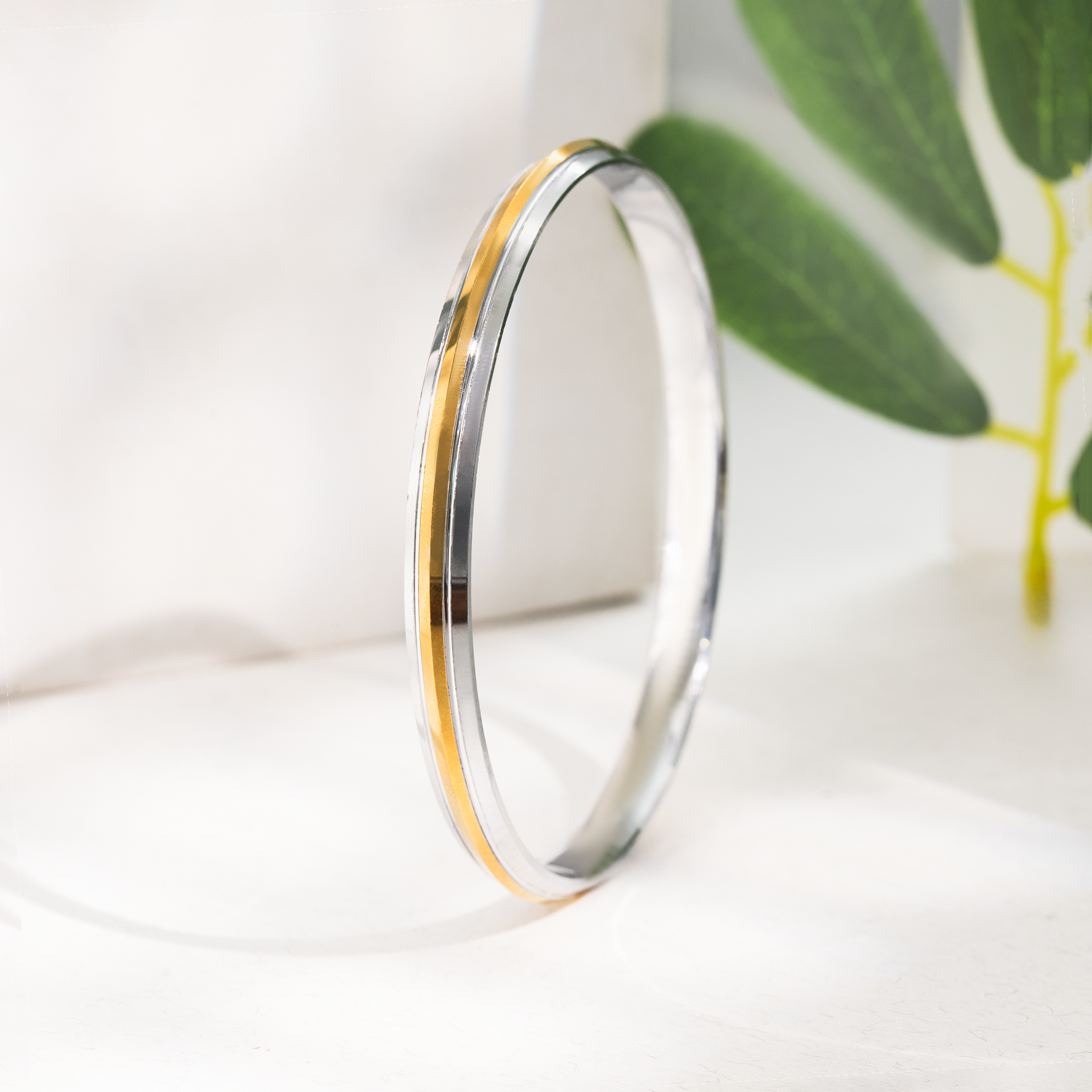 two tone sterling silver kada